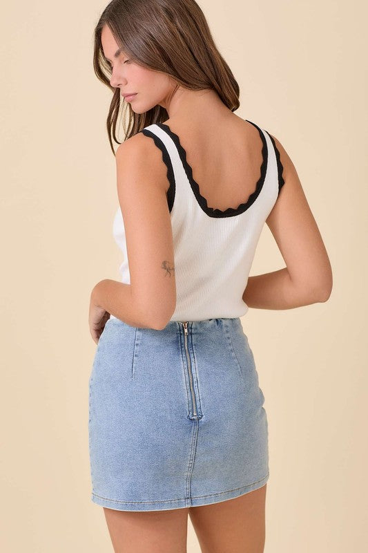 ANNY SCALLOPED TANK TOP