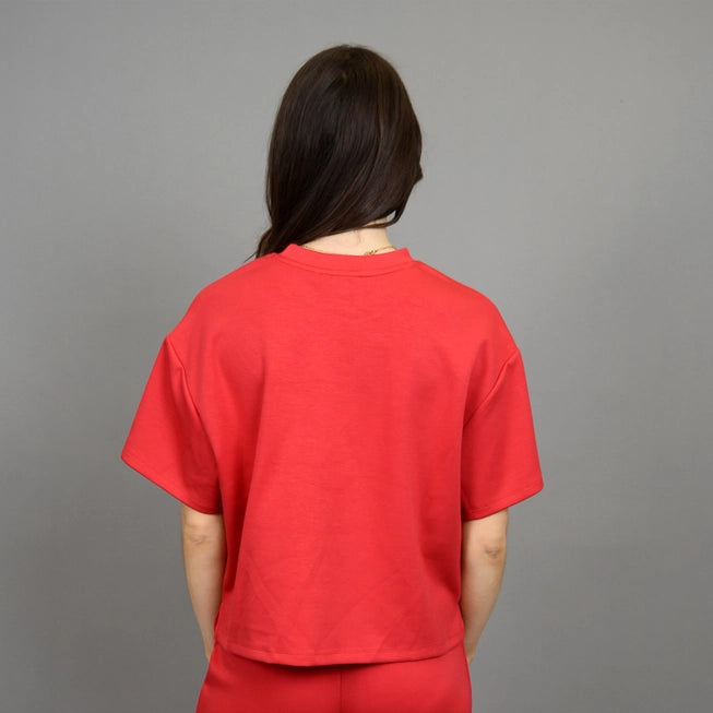 TESS KNIT TEE - CHERRY RED