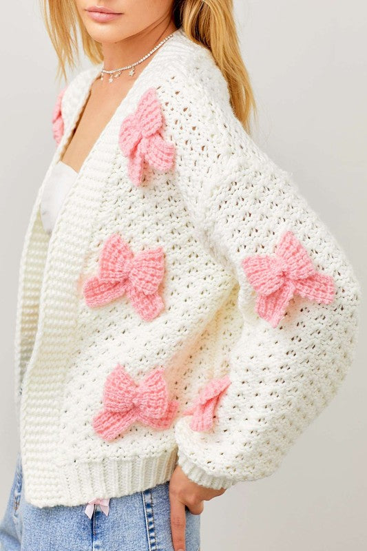 CROCHET BOW CARDIGAN
