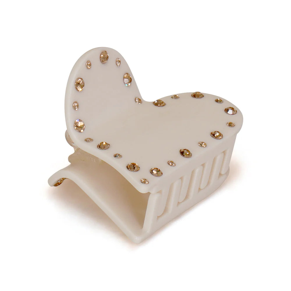 CRYSTAL HEART HAIR CLIP (VARIOUS COLOURS)