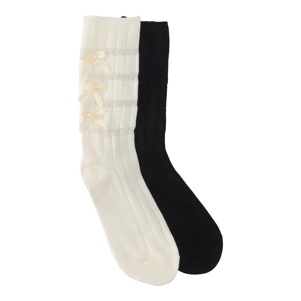 THREE TIER LIGHT SATIN RIBBON SOCKS (VARIOUS COLOURS)