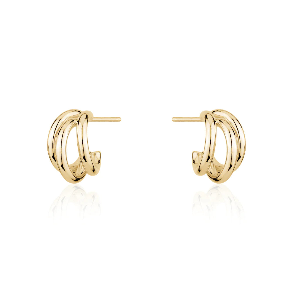 SMALL THREE TIER BOLD HOOPS