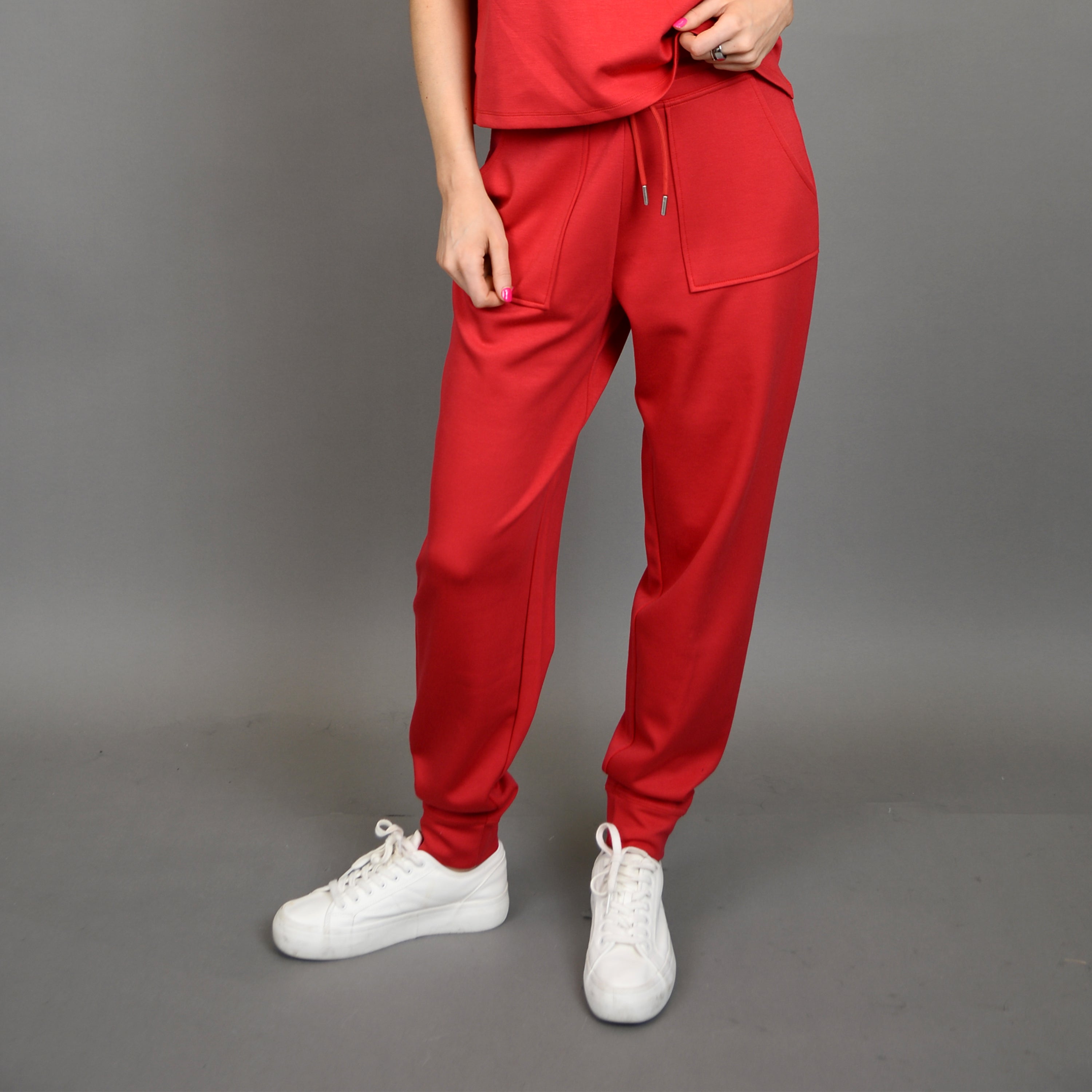 JOSELLE KNIT JOGGER - CHERRY RED