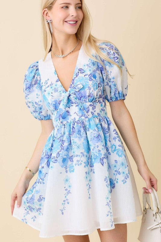 TANIA PUFF SLEEVE MINI DRESS