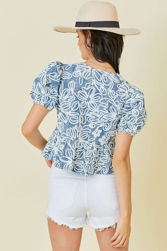 DINA EMBROIDERED CROP TOP
