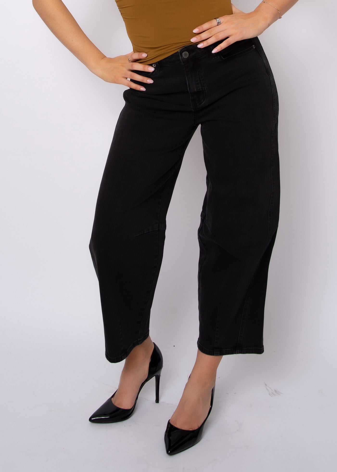 BARNI STRETCH BARREL PANT - BLACK