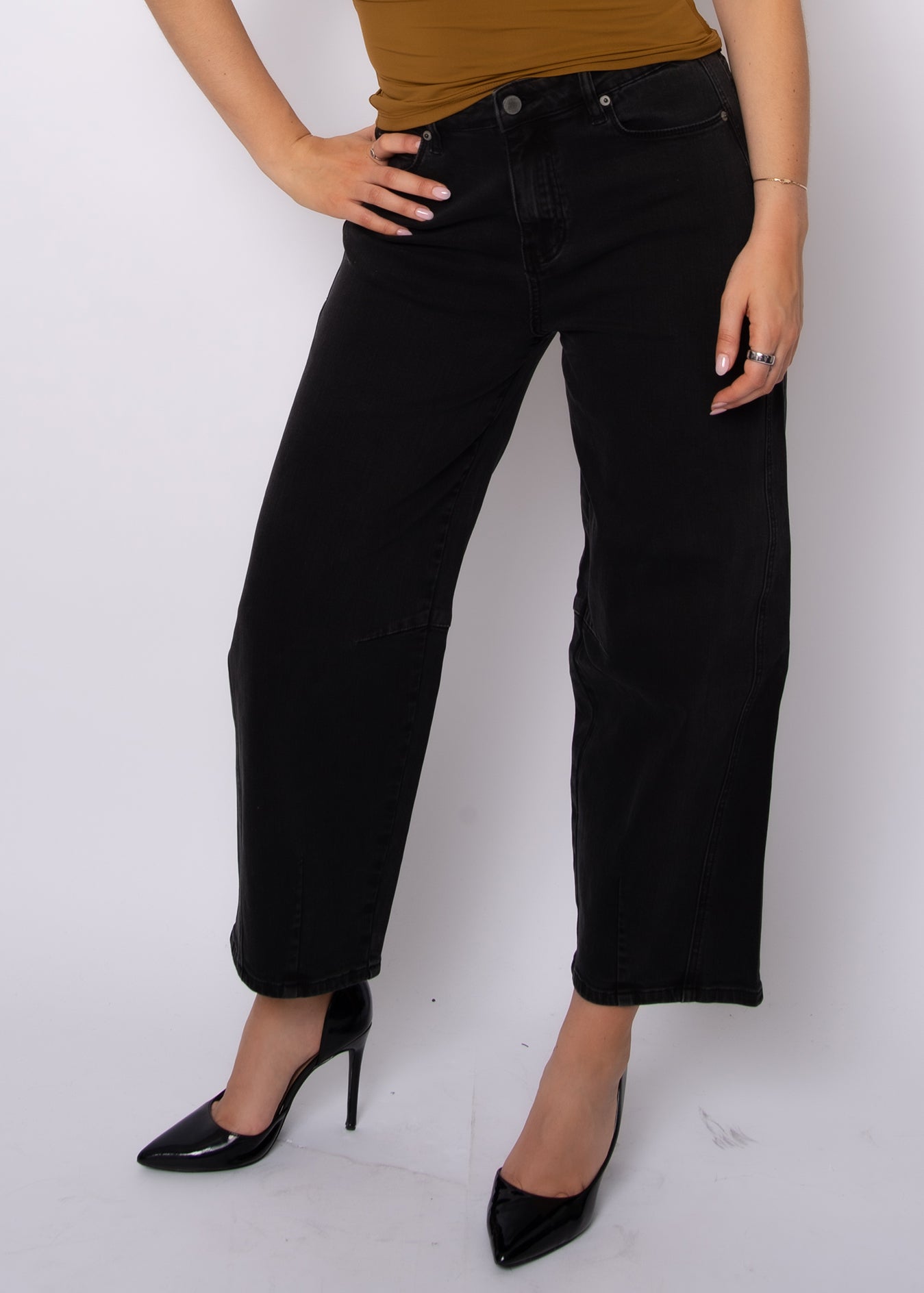 BARNI STRETCH BARREL PANT - BLACK