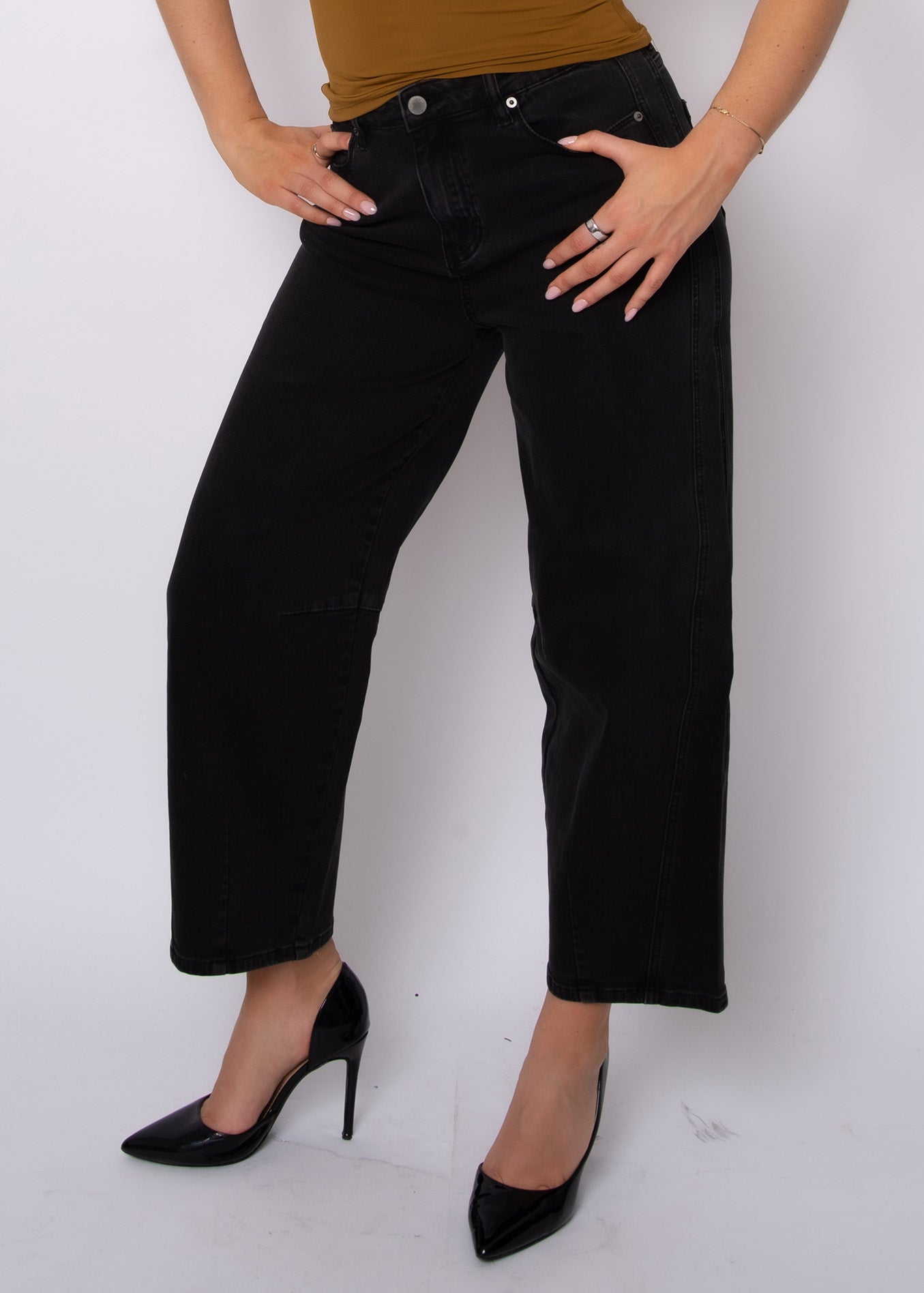 BARNI STRETCH BARREL PANT - BLACK