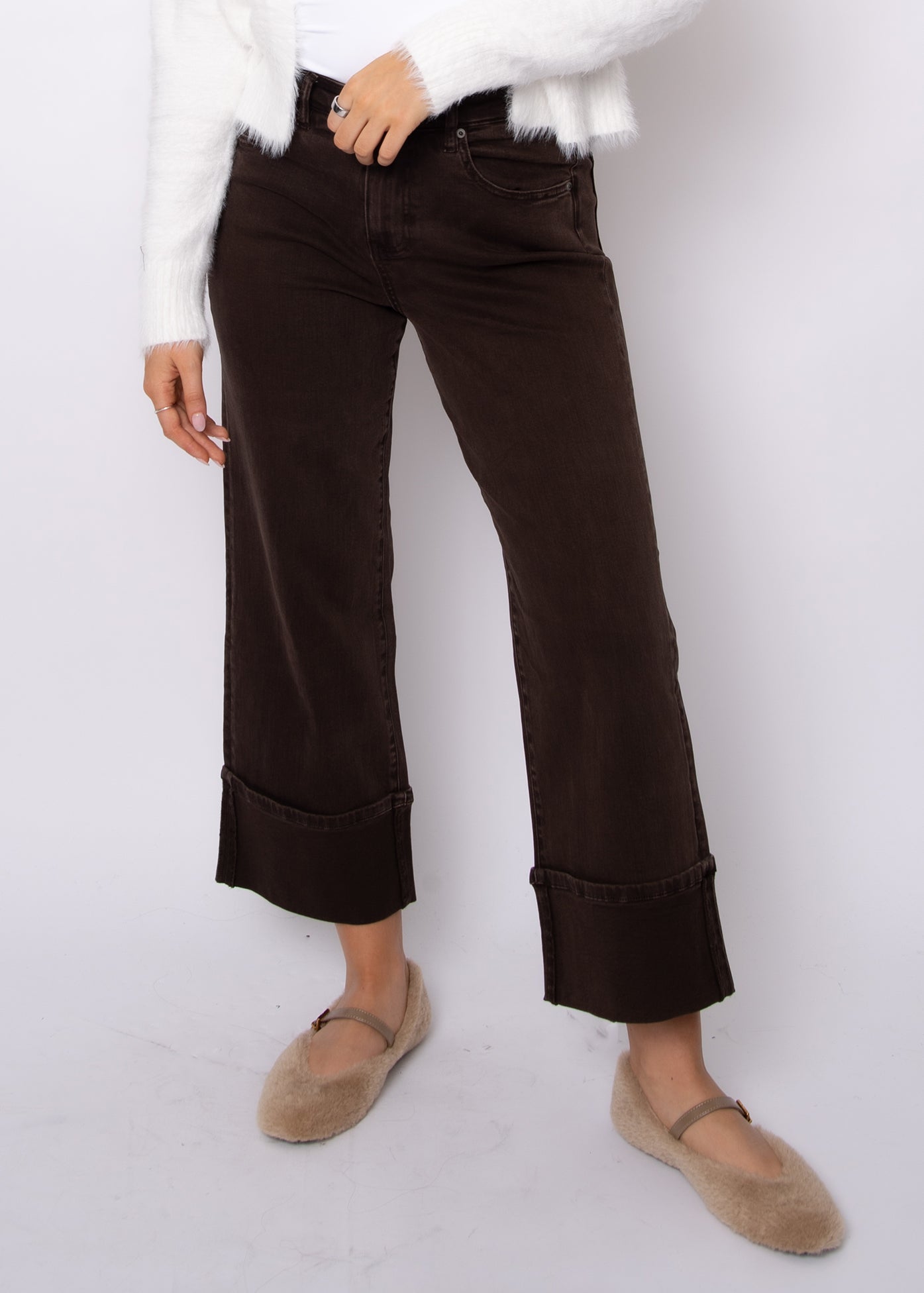 CARLA STRETCH CUFF PANT - JAVA BROWN