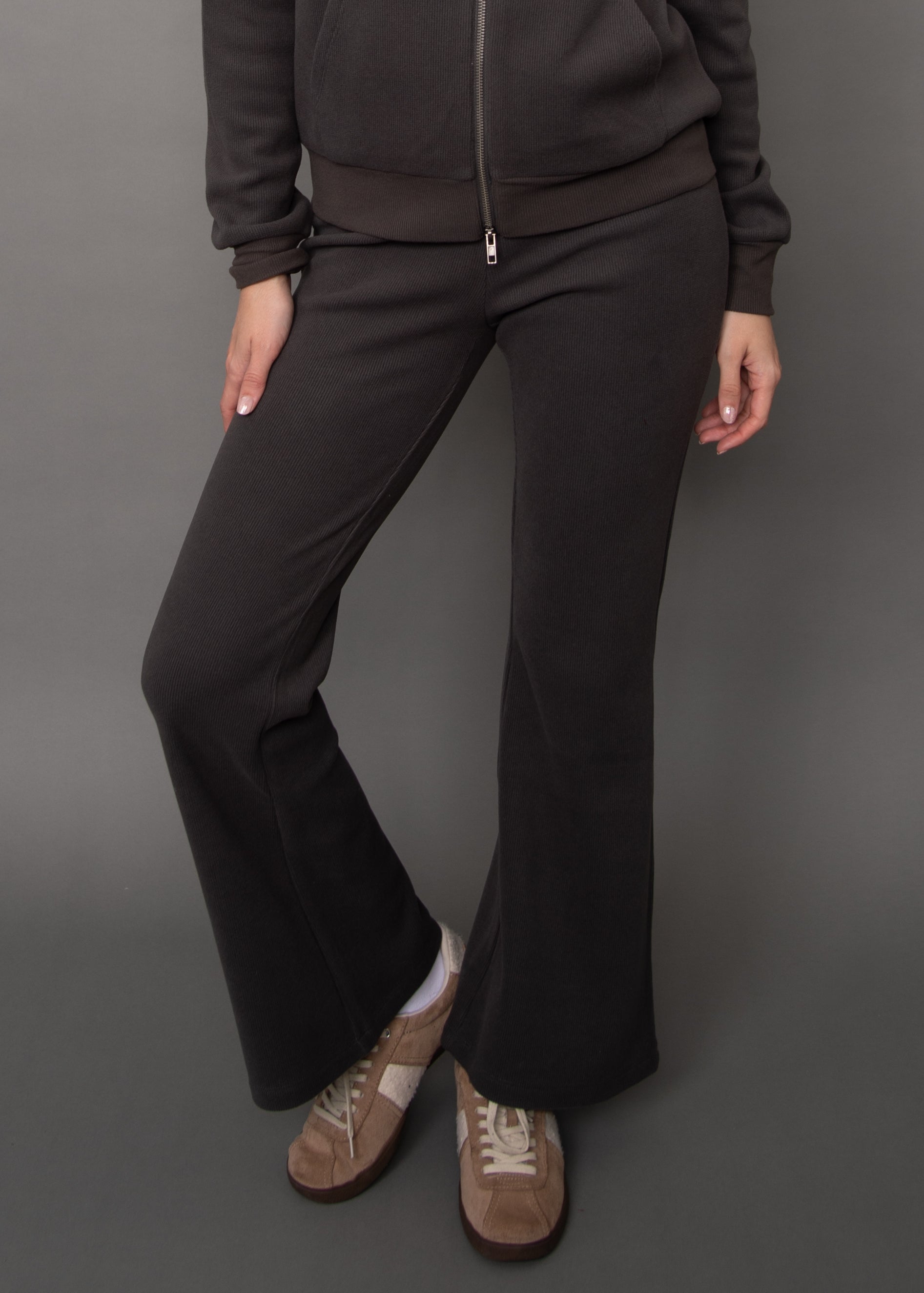 FENTY WAFFLE FLARE PANT - COAL