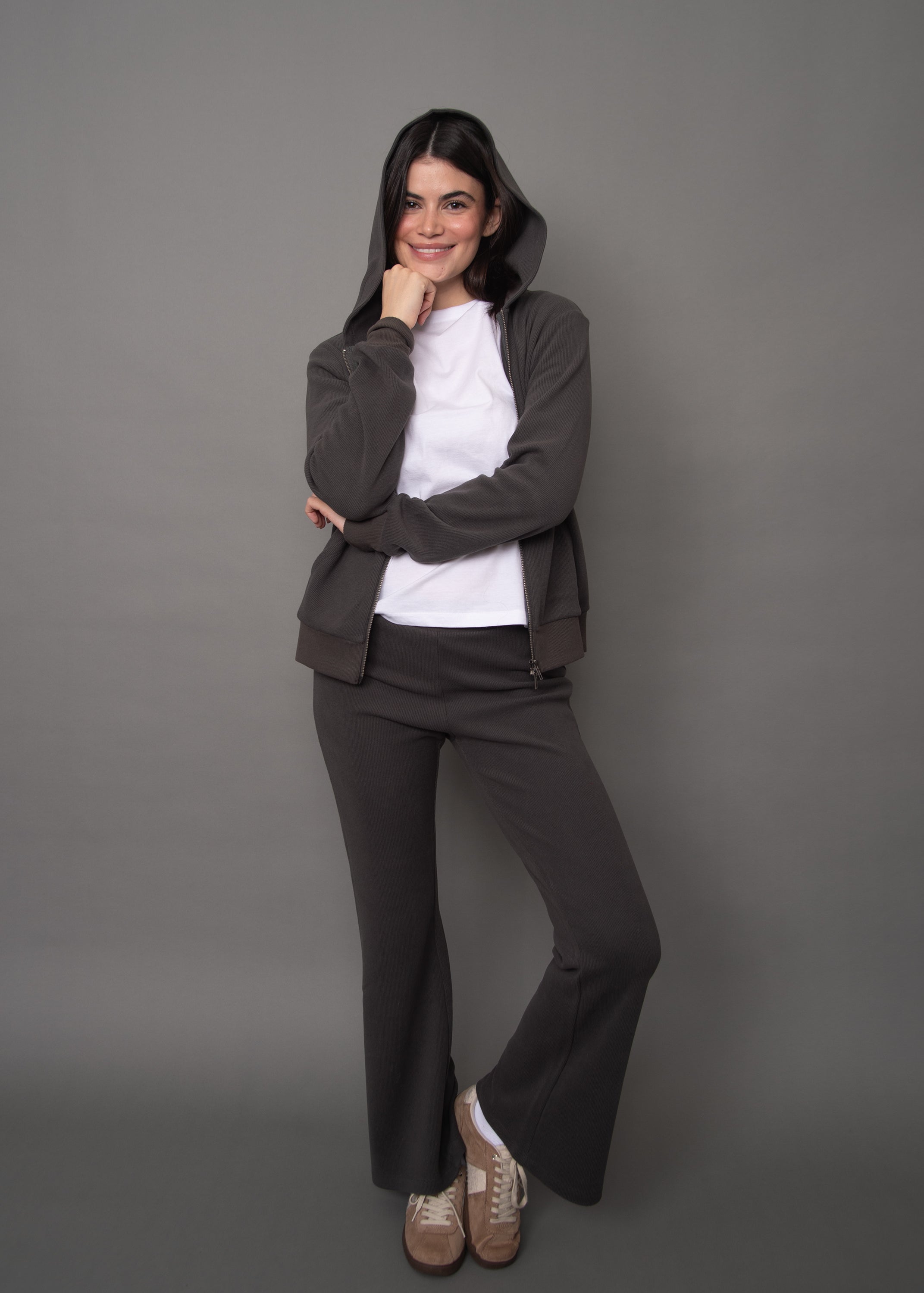 FENTY WAFFLE FLARE PANT - COAL