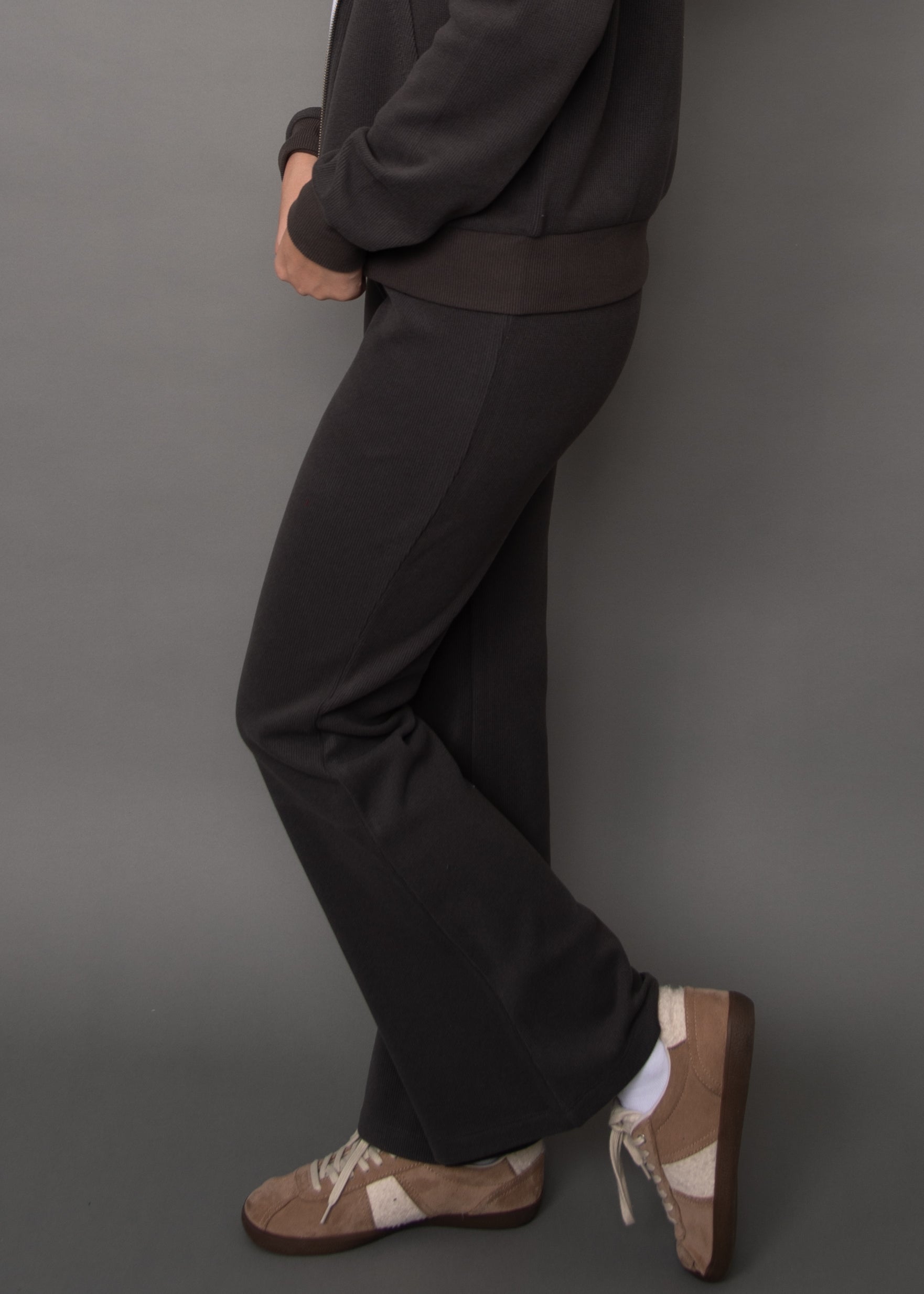 FENTY WAFFLE FLARE PANT - COAL