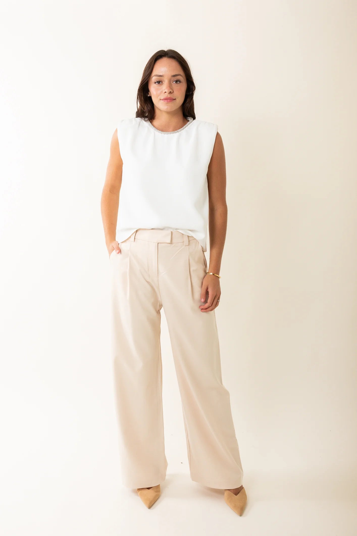 LOUXOR TOP - BLANC CASSE