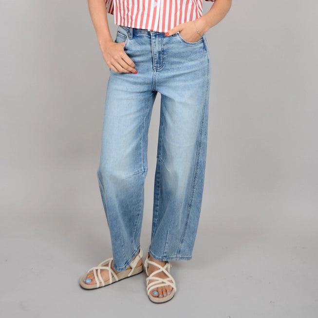 BARNI ZIP UP PANT - LIGHT WASH