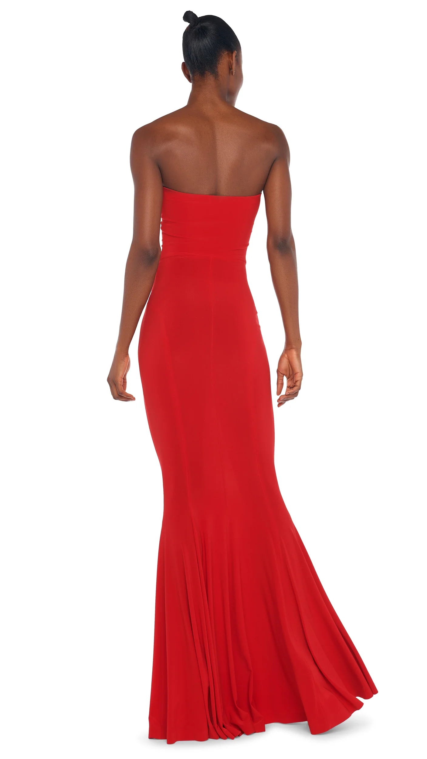 STRAPLESS FISHTAIL GOWN - TIGER RED