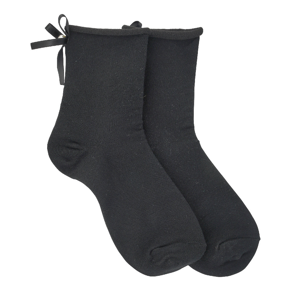 SATIN BOW SOCKS (VARIOUS COLOURS)