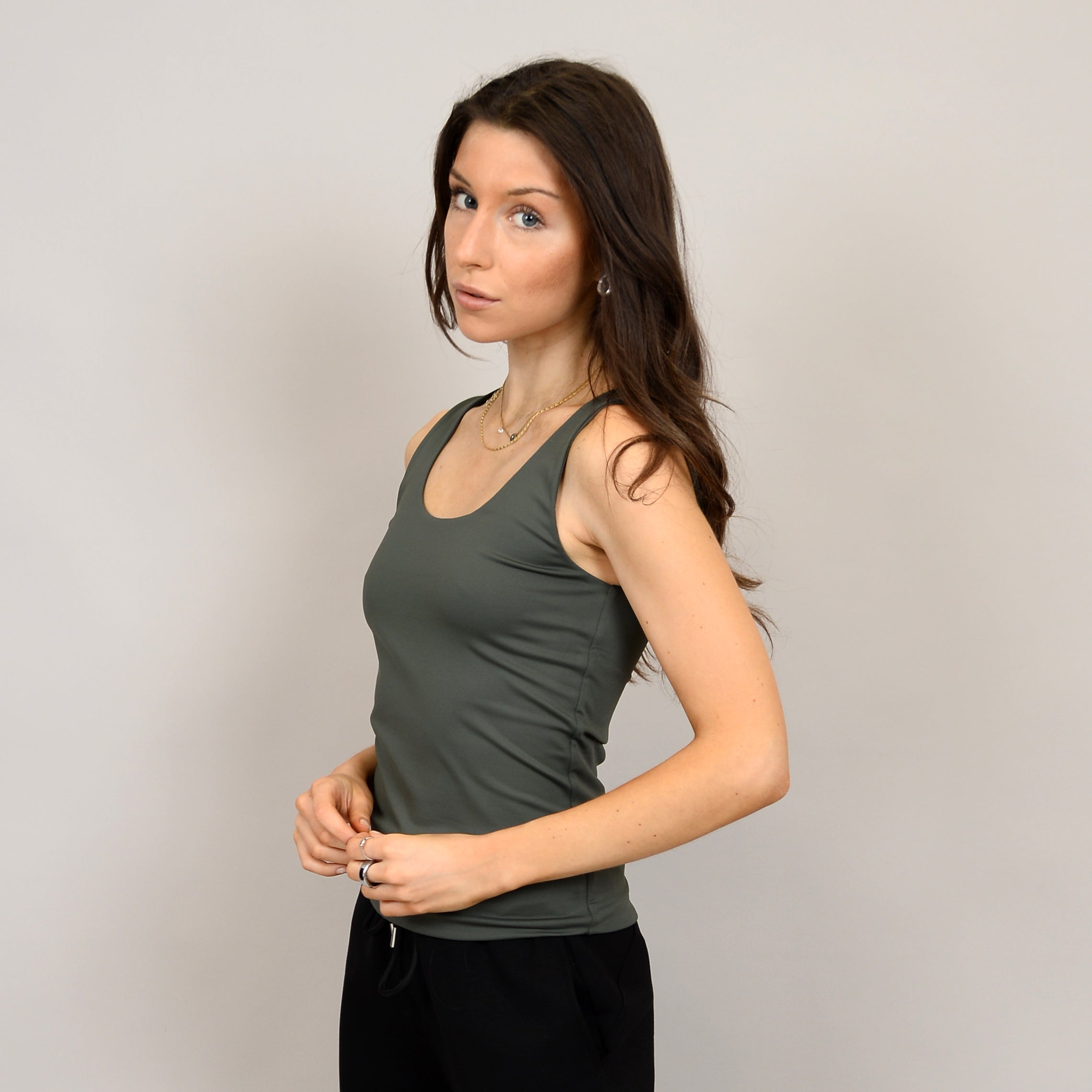 TANITH TANK TOP - DARK IVY