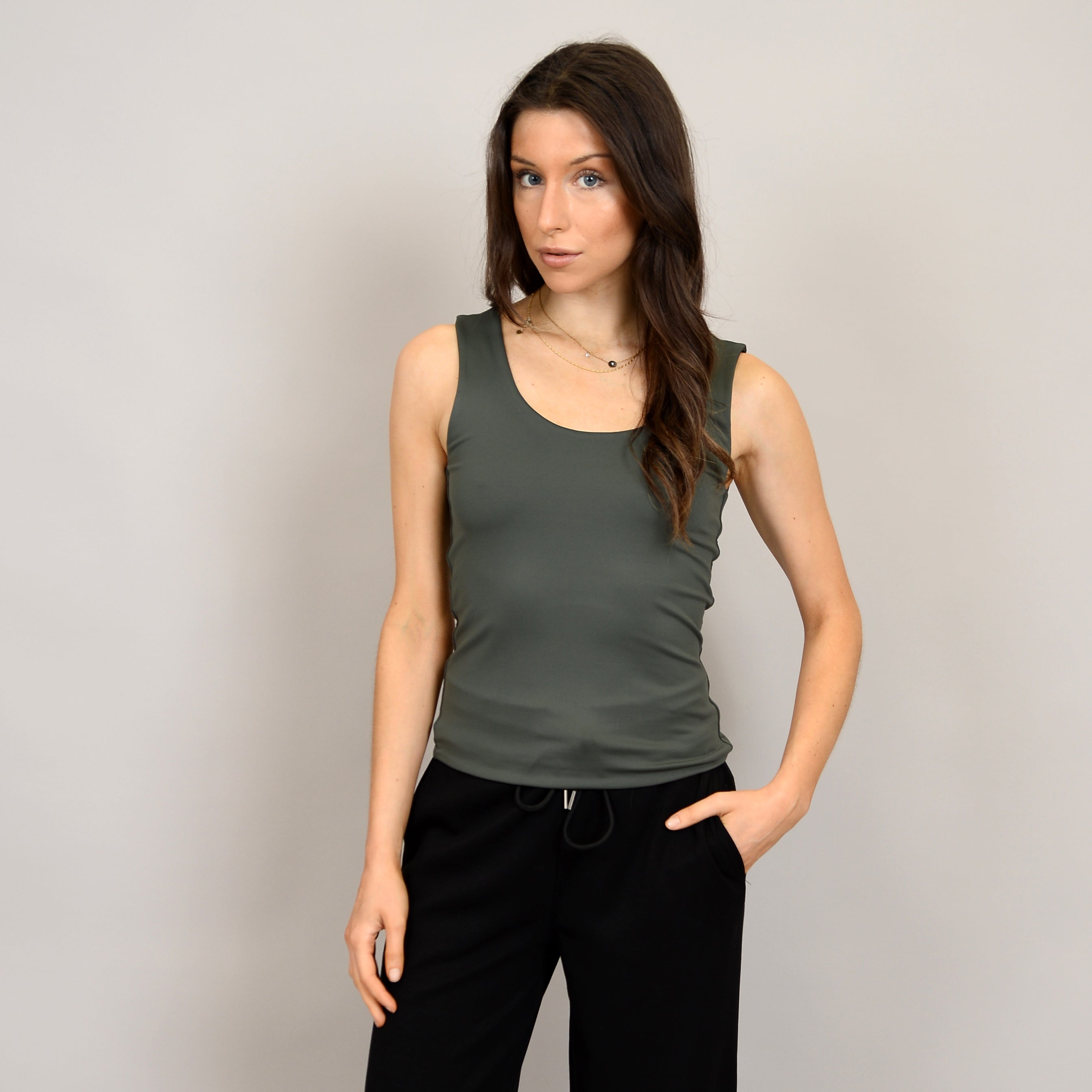 TANITH TANK TOP - DARK IVY