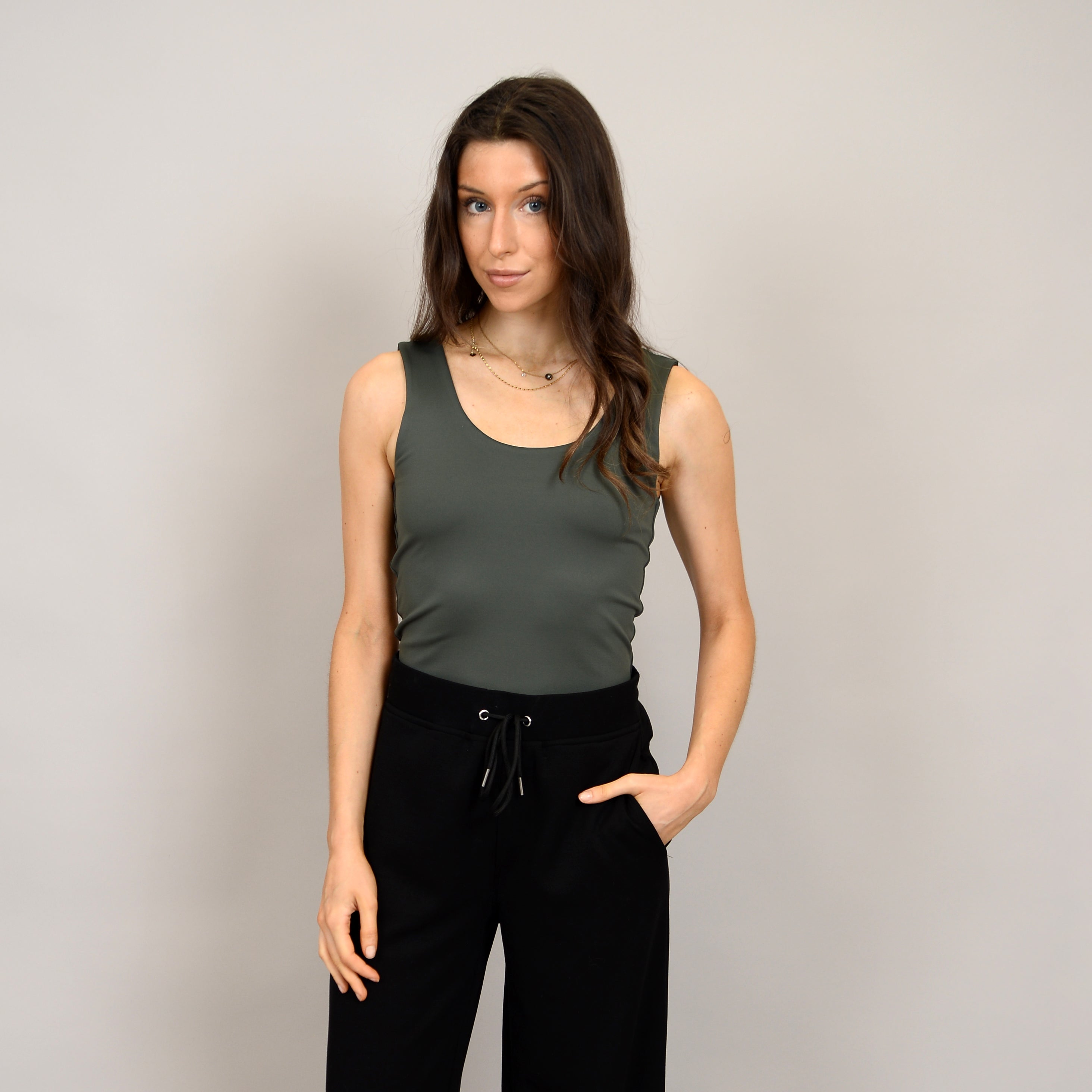 TANITH TANK TOP - DARK IVY