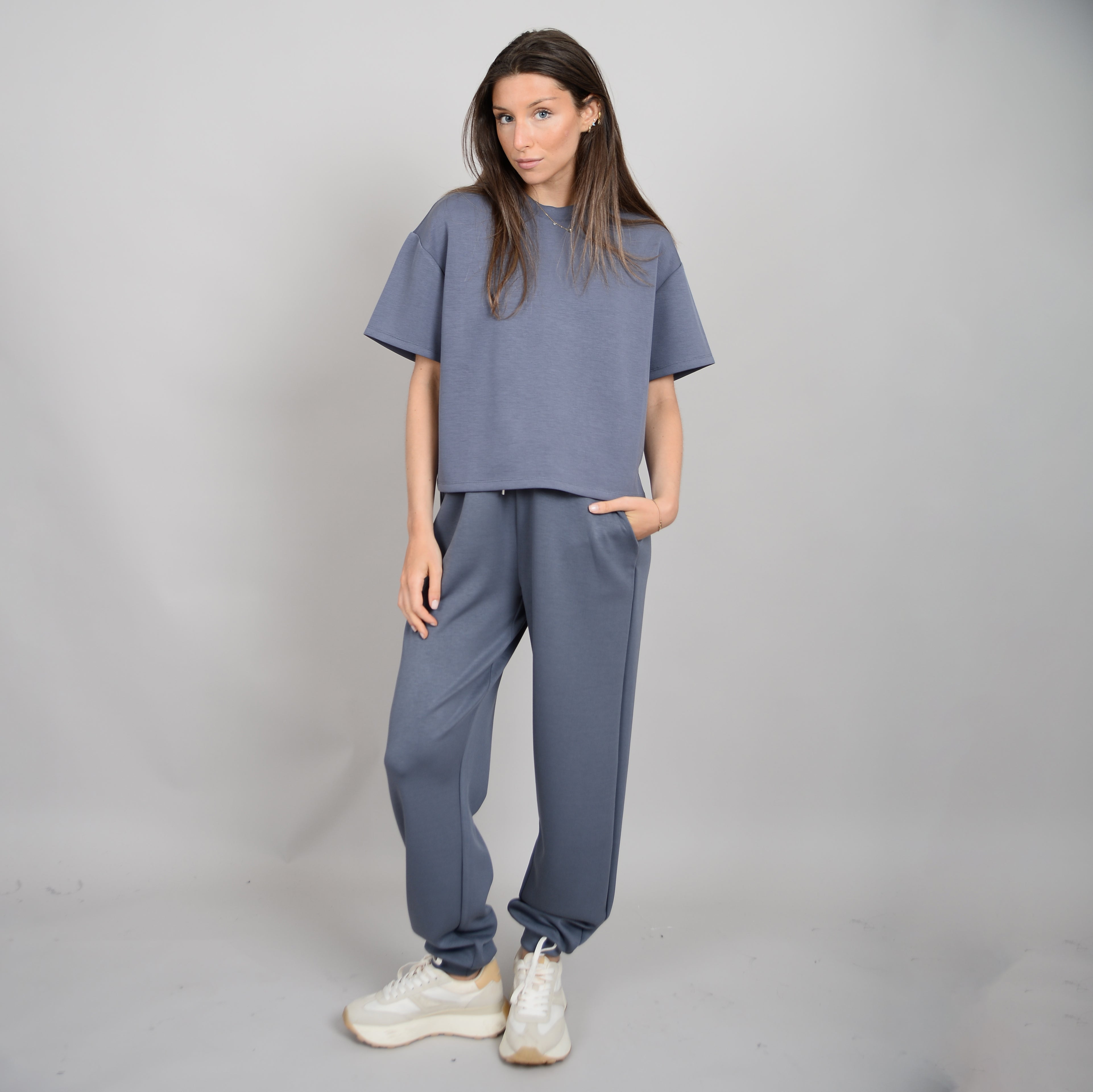 TESS KNIT TEE - STEEL