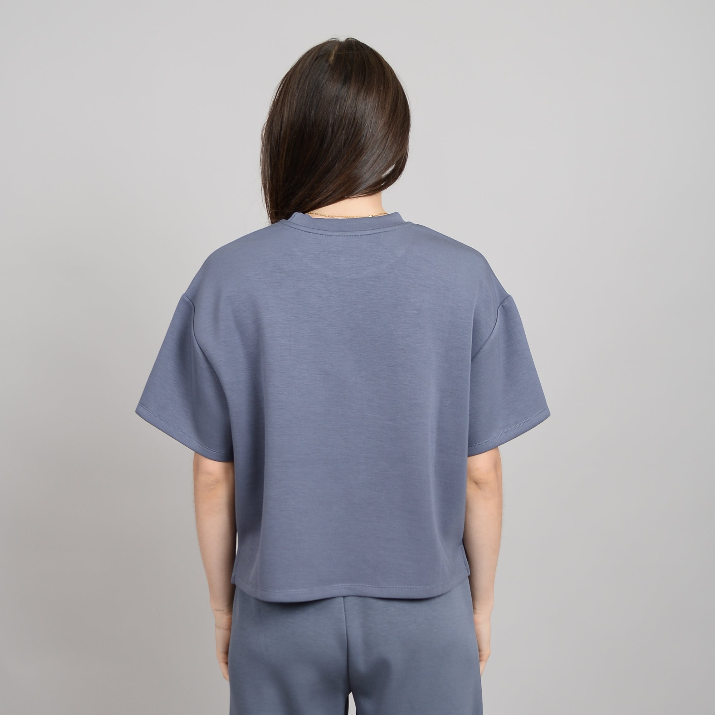 TESS KNIT TEE - STEEL