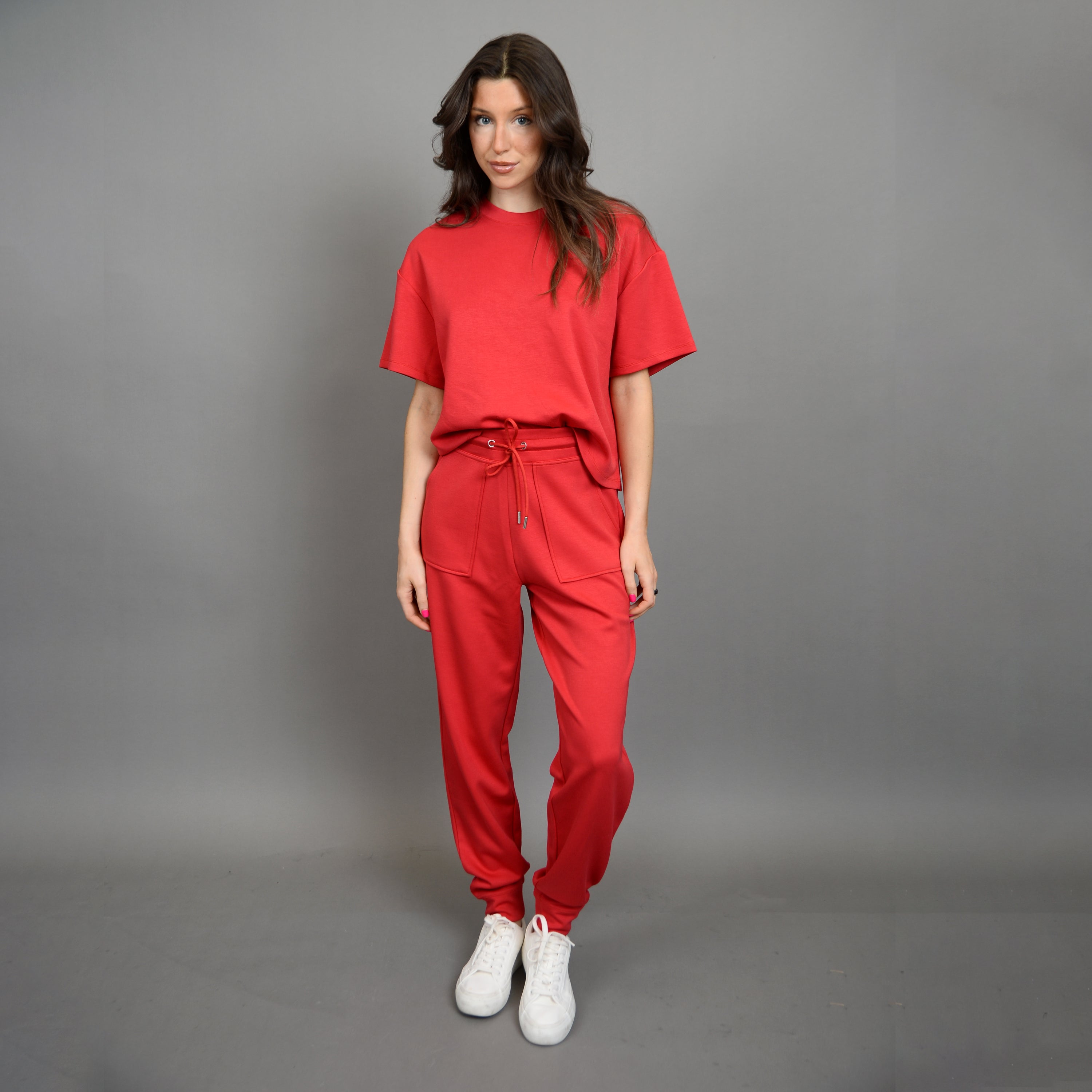 JOSELLE KNIT JOGGER - CHERRY RED