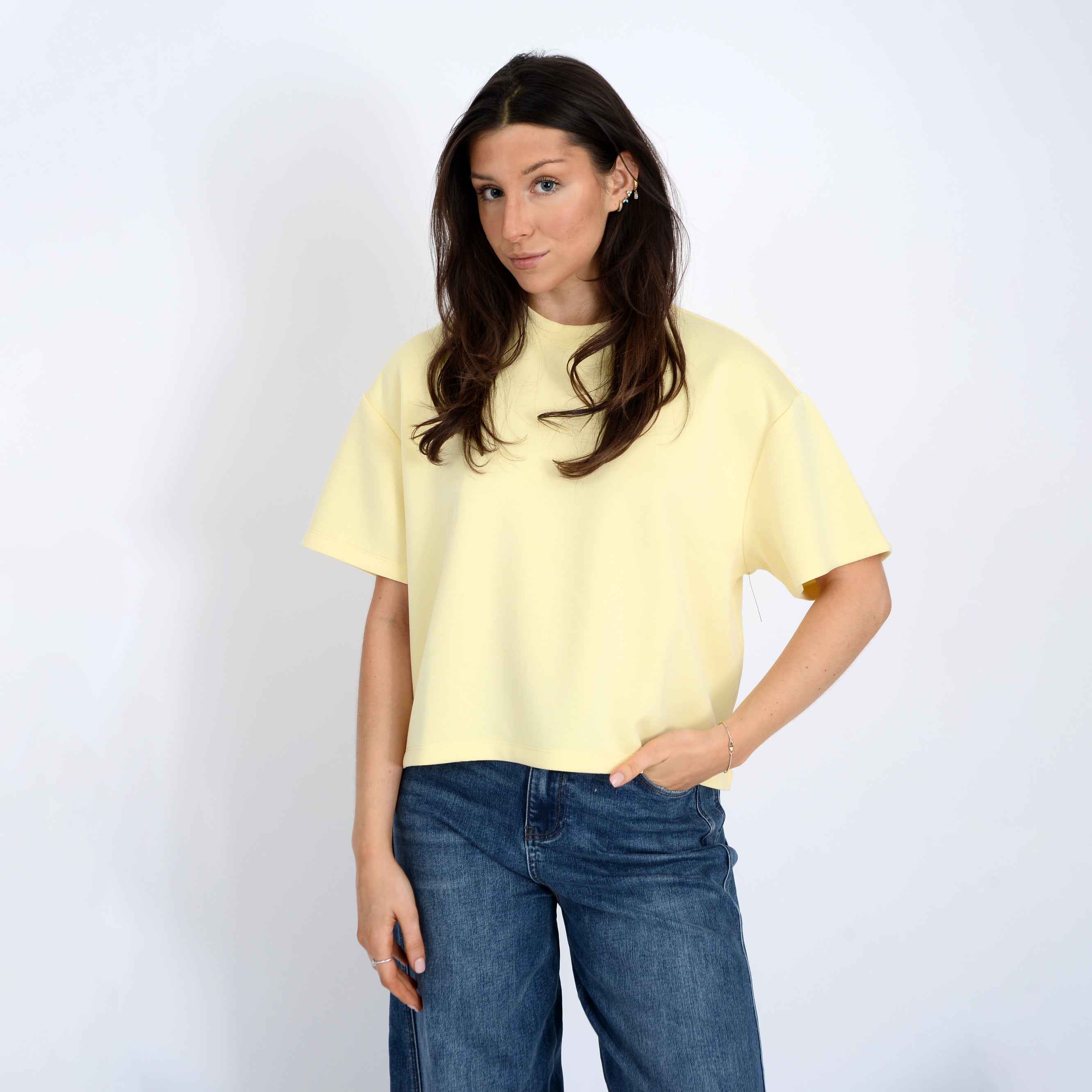 TESS SOFT KNIT TEE - LEMON TART