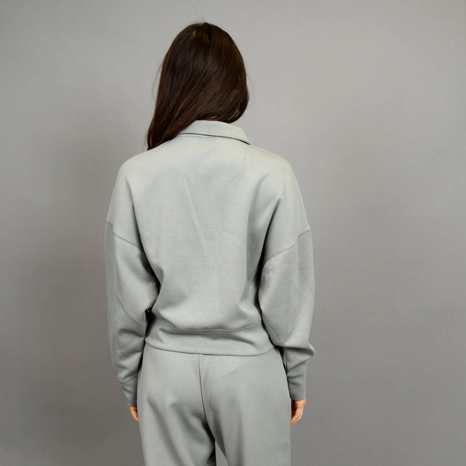 MARILYN HALF ZIP SWEATER - SAGE