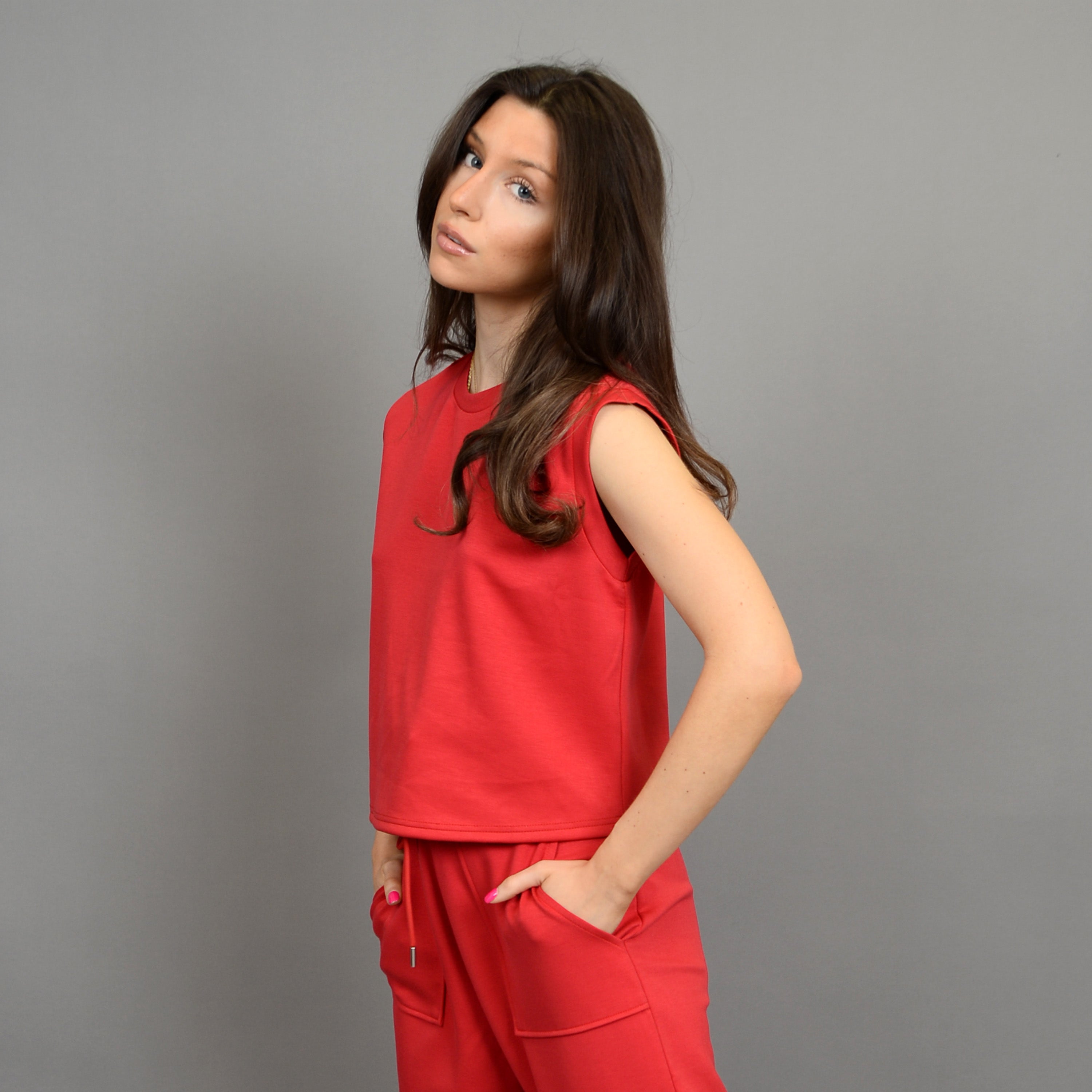 MIVA SOFT KNIT TANK - CHERRY RED