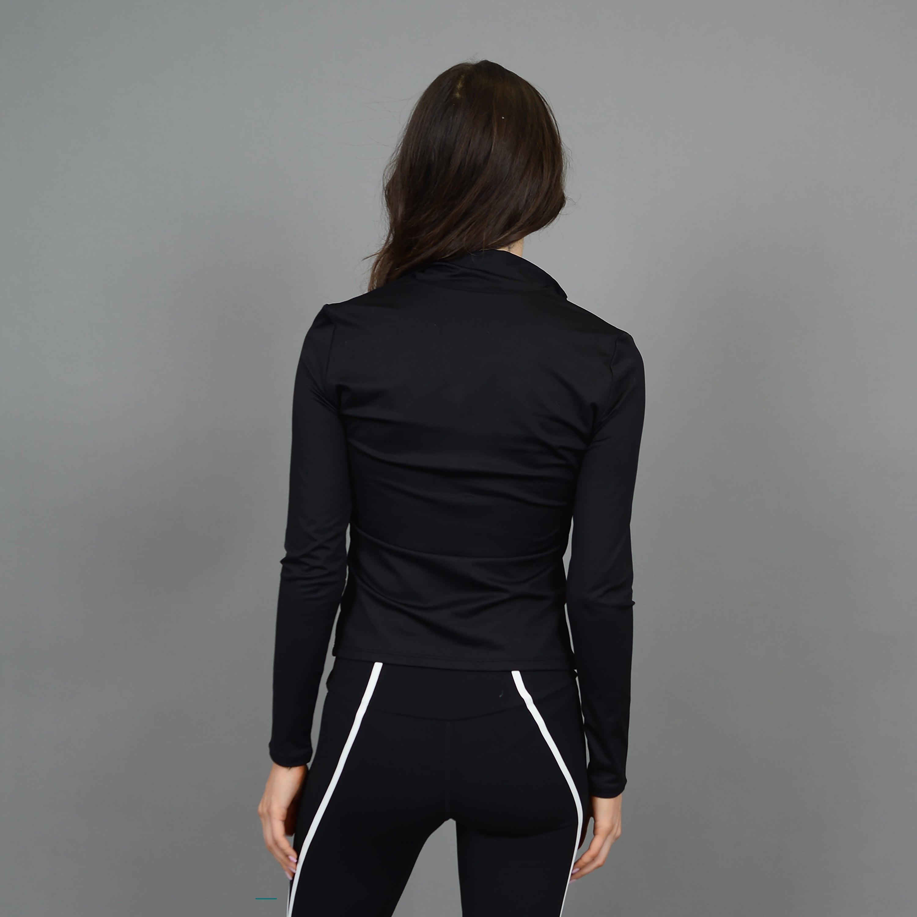MIKA ZIP UP TOP - BLACK