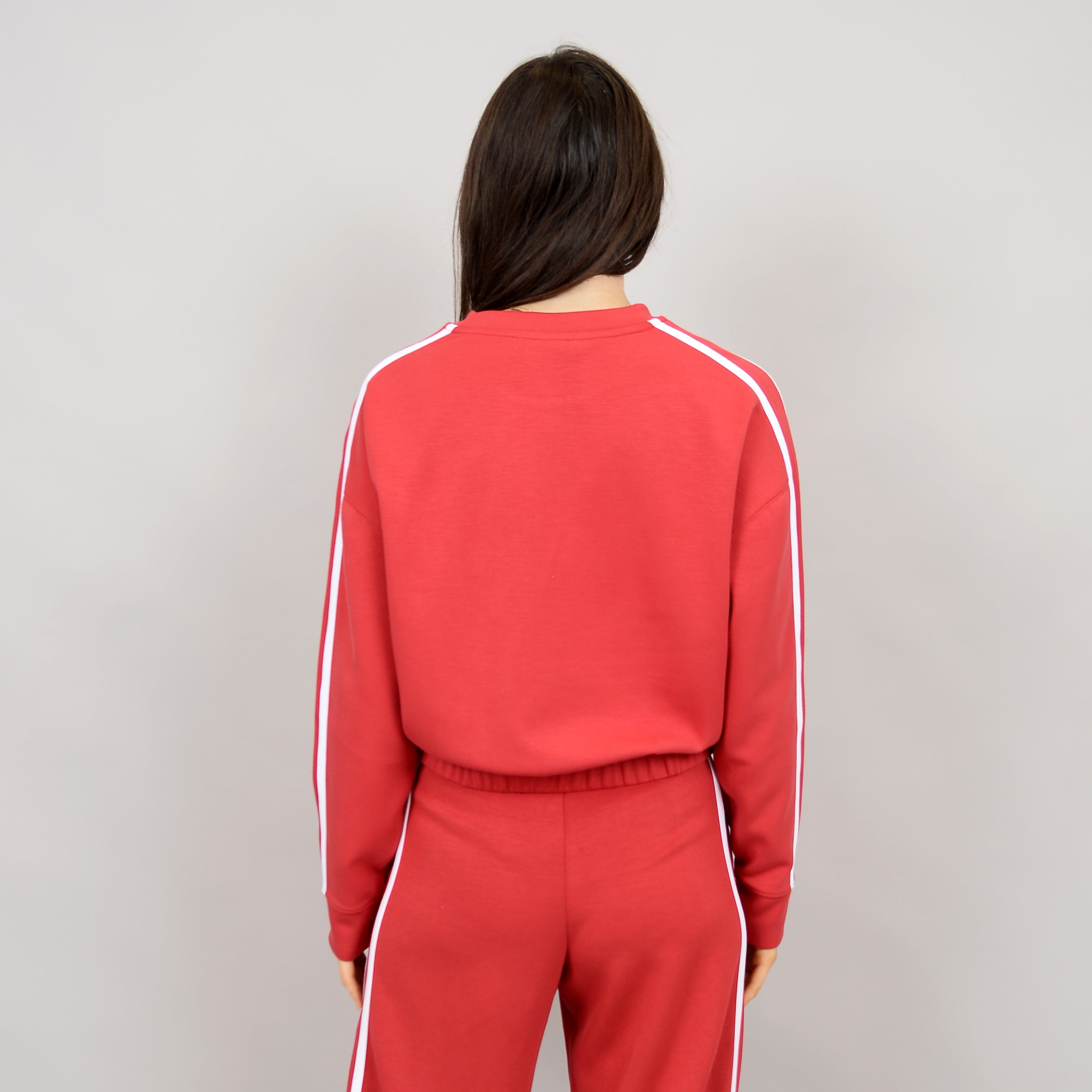 LIZA SOFT KNIT SWEATER - CRIMSON WHITE