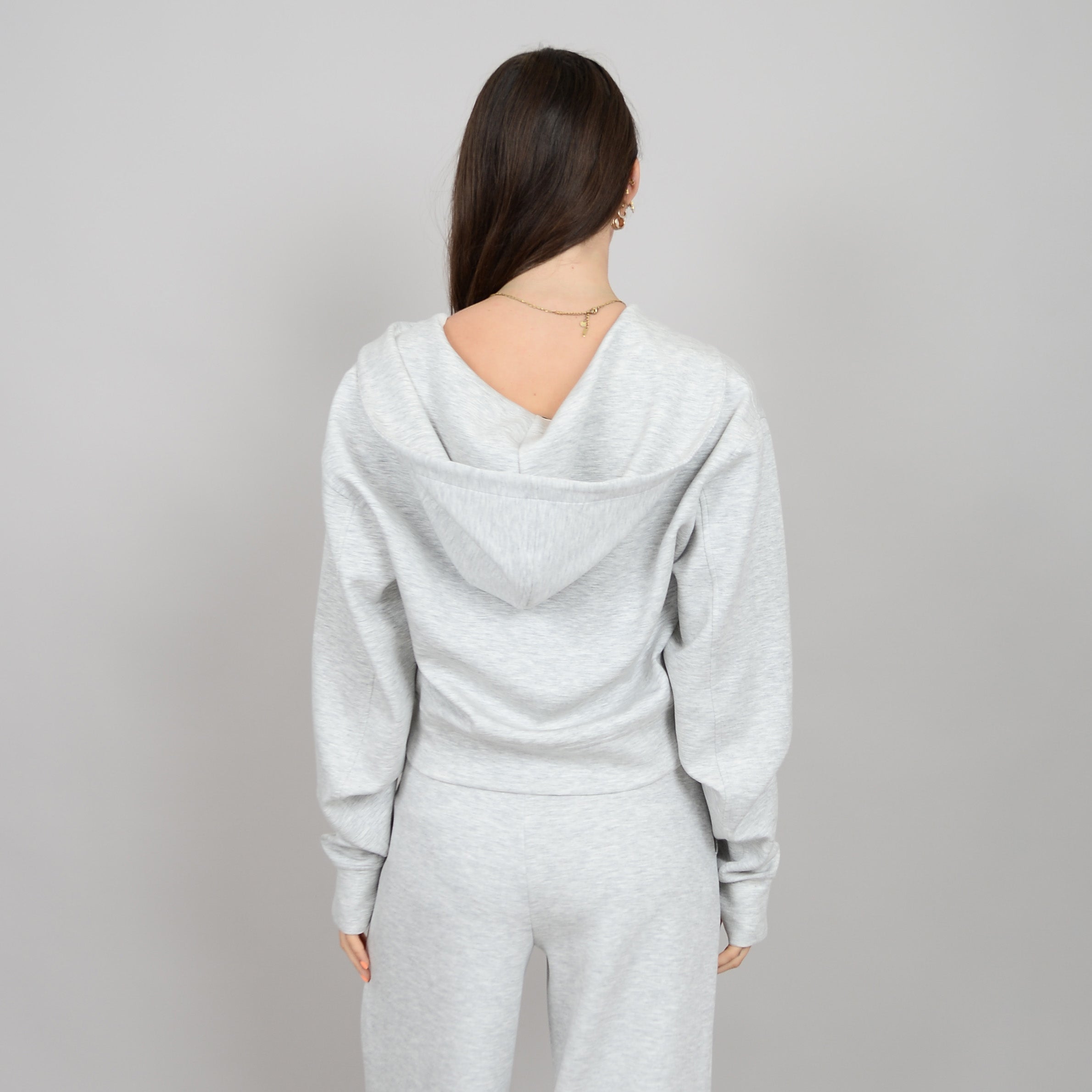 HAIDELYN KNIT HOODIE - LIGHT GREY