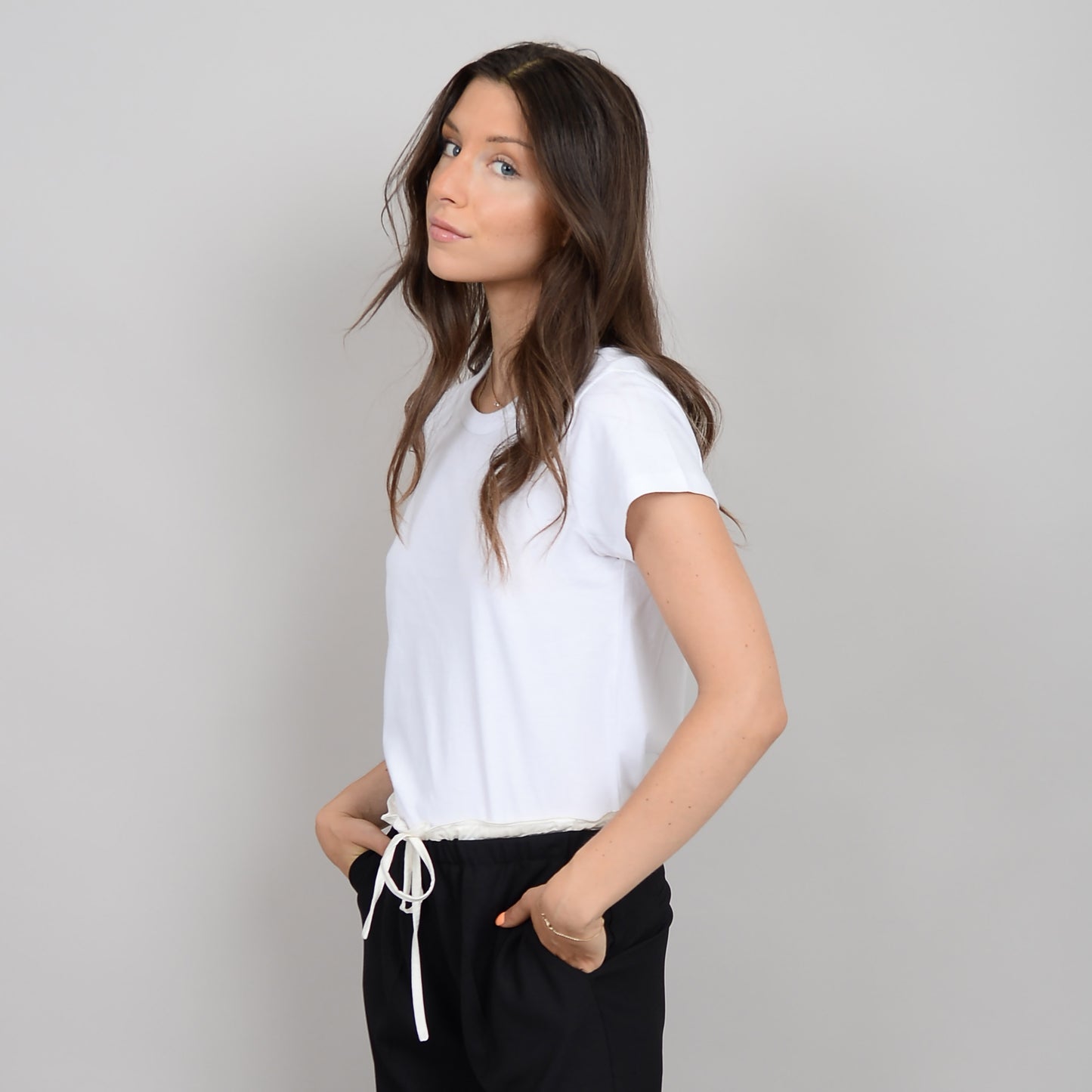 CRYSTA CREW NECK TEE - WHITE