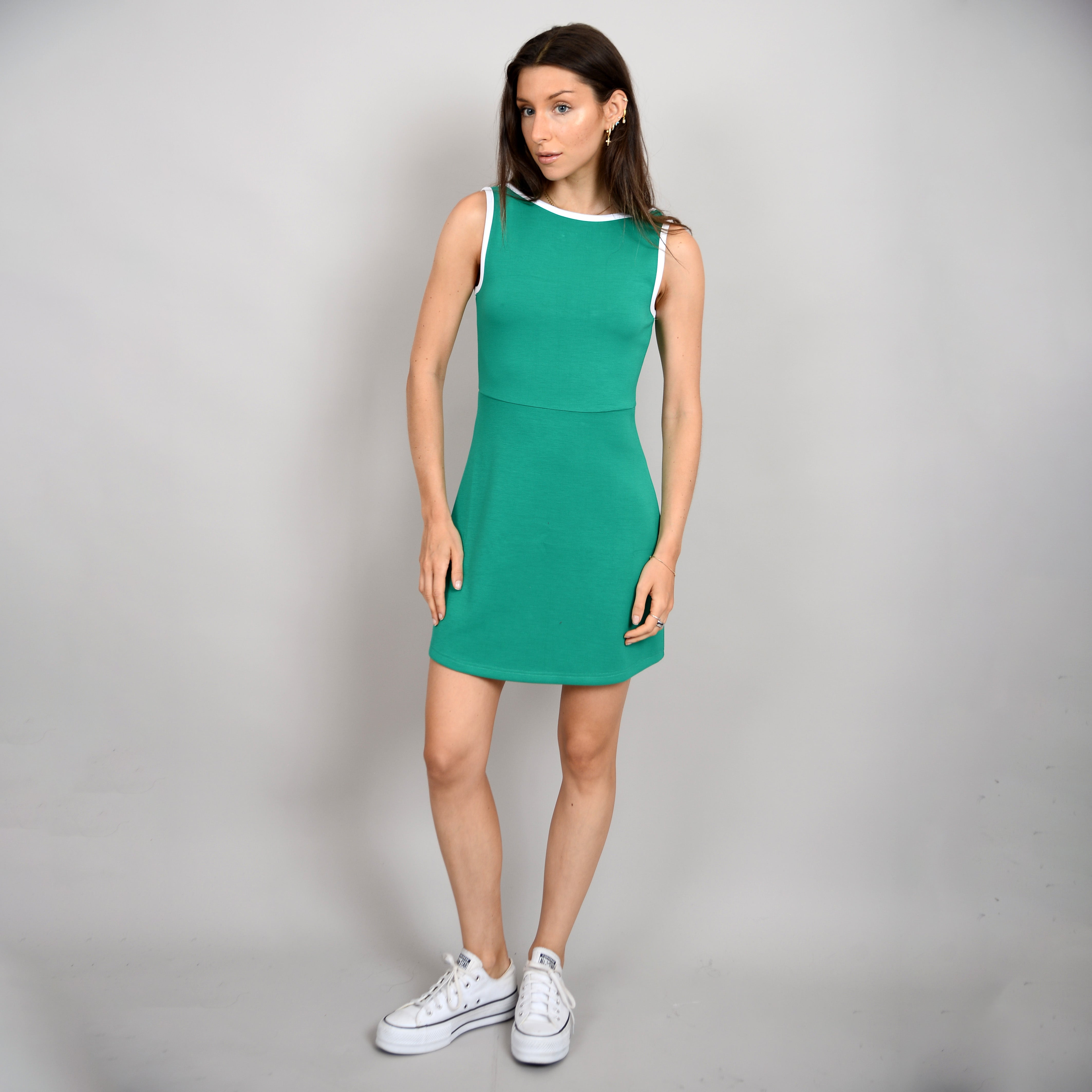 ALERA SOFT KNIT MINI DRESS - CREME DE MENTHE