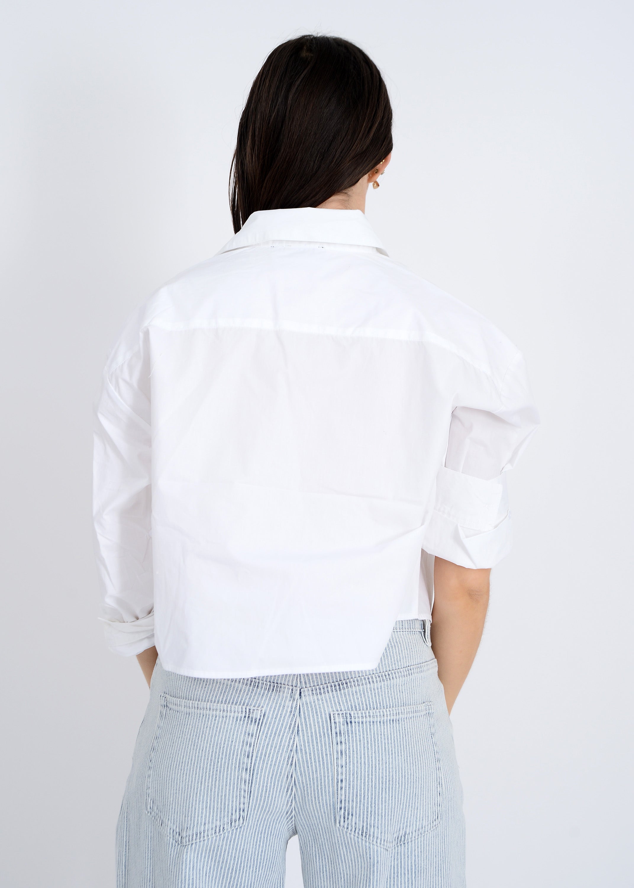 KERWIN CROPPED SHIRT - WHITE