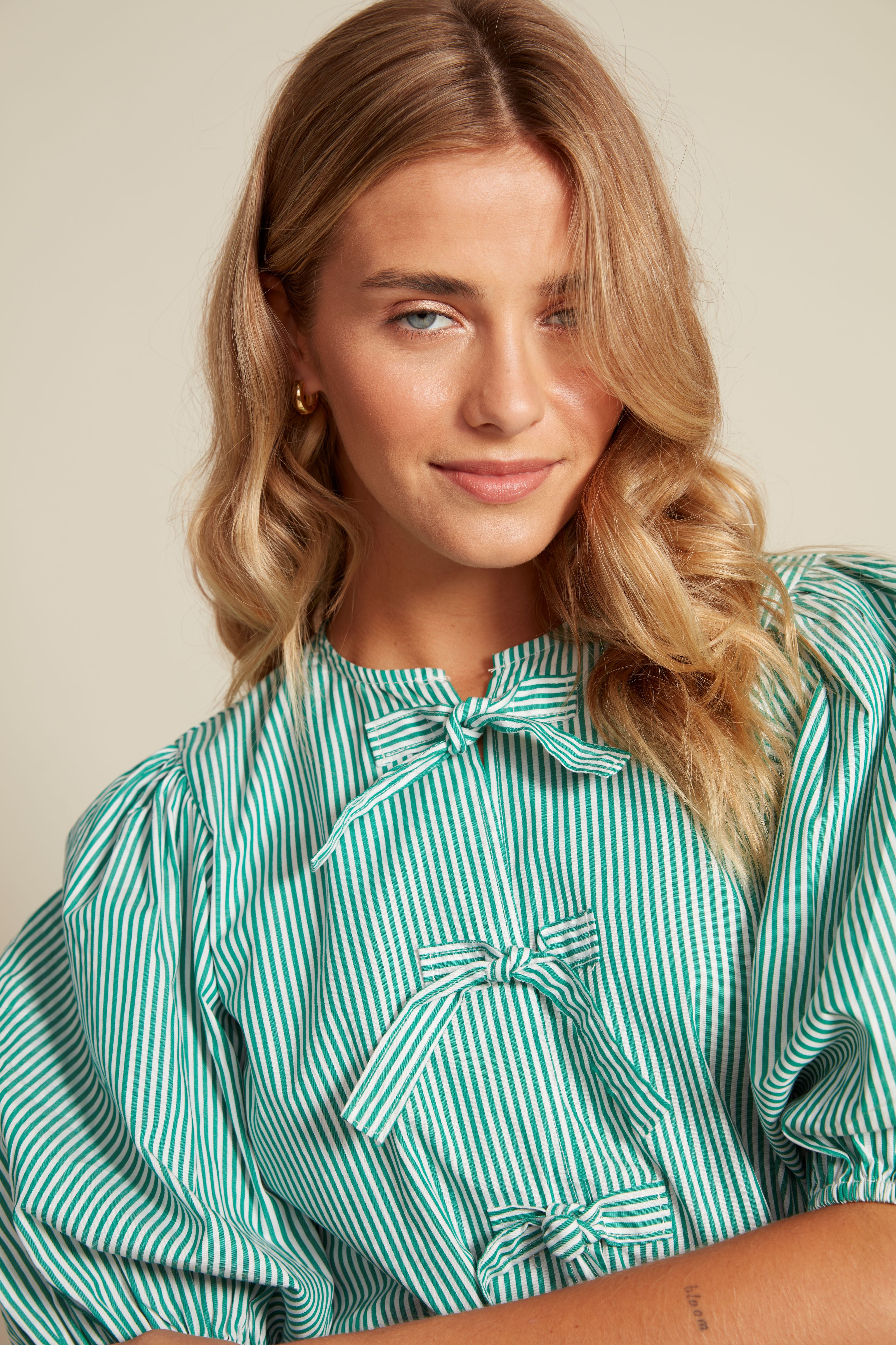 TALLY PEPLUM TOP - GARDEN