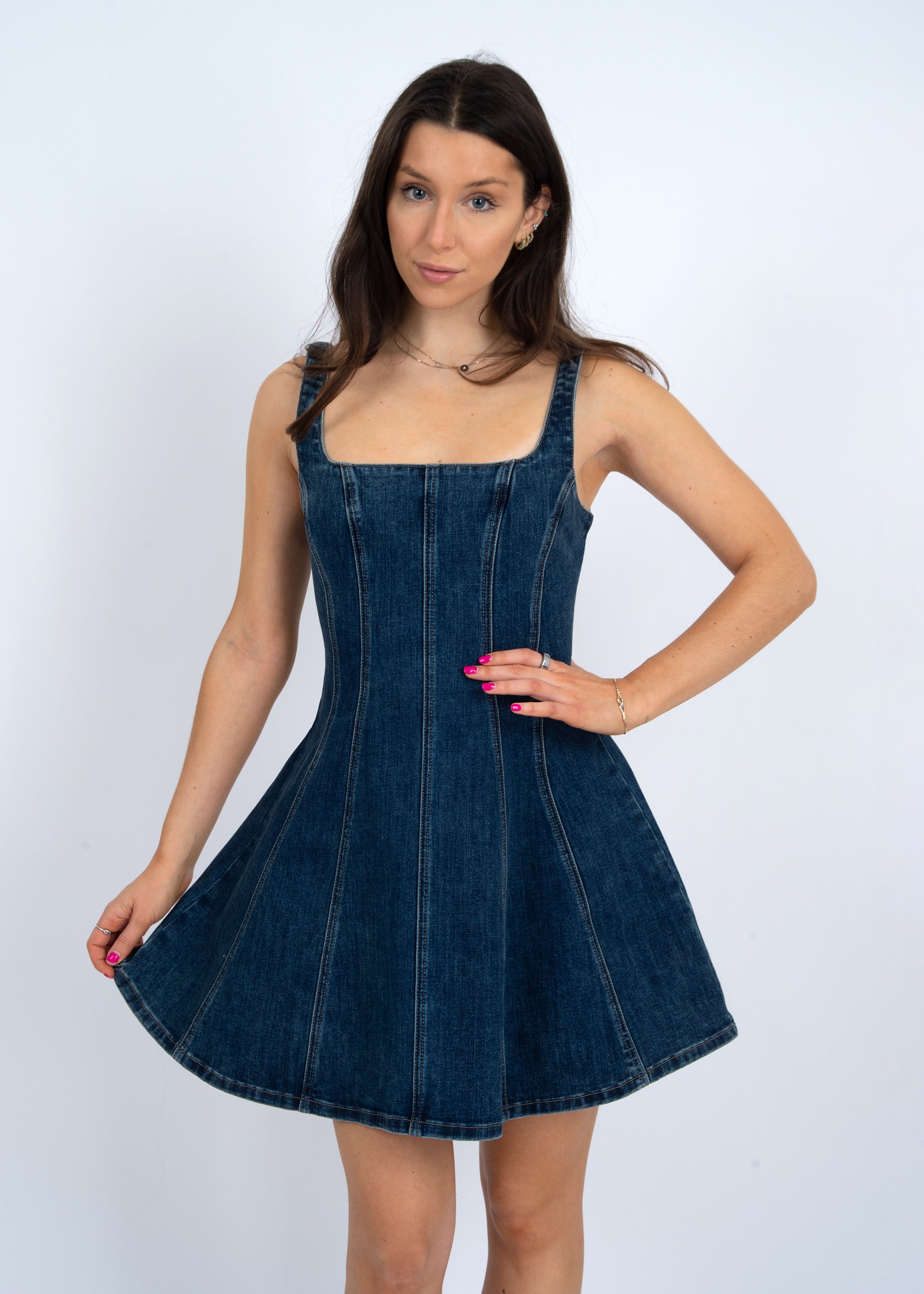 SURINA DENIM MINI DRESS