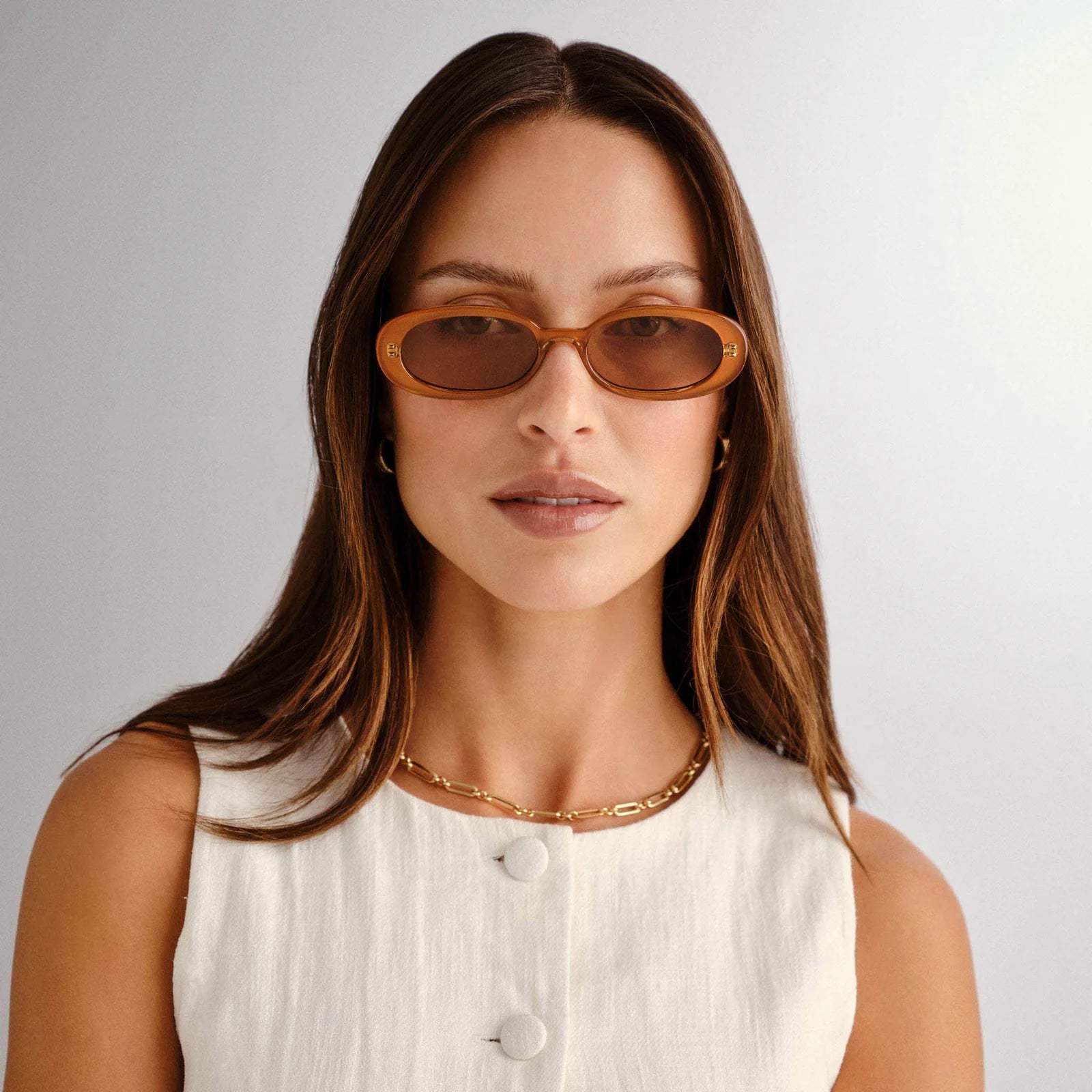 OUTTA LOVE SUNGLASSES - CARAMEL TAN TINT