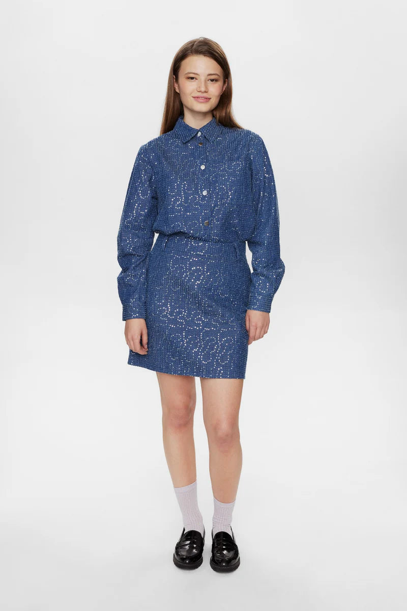 NUJOURNEY SKIRT - DENIM SEQUENCE