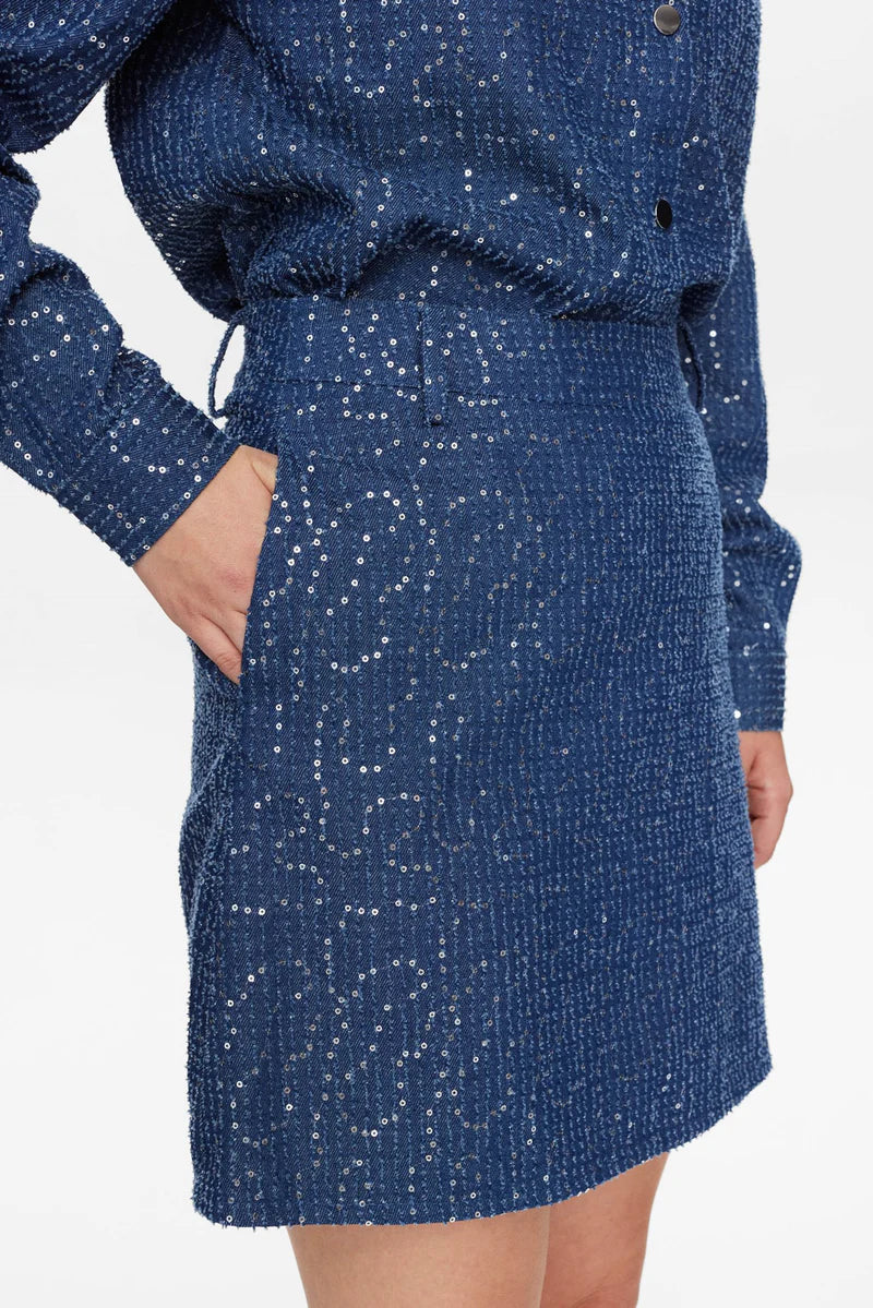 NUJOURNEY SKIRT - DENIM SEQUENCE