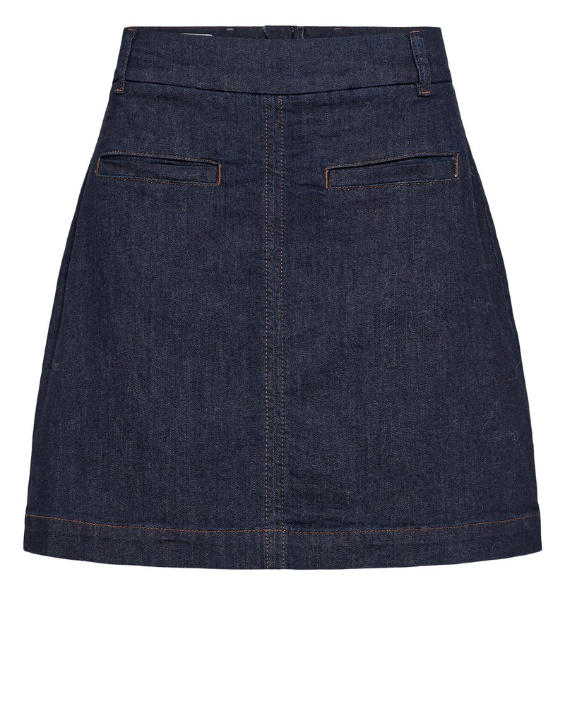 NUAMBER MINI SKIRT - DARK BLUE DENIM