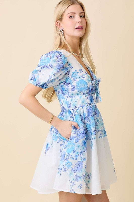 TANIA PUFF SLEEVE MINI DRESS