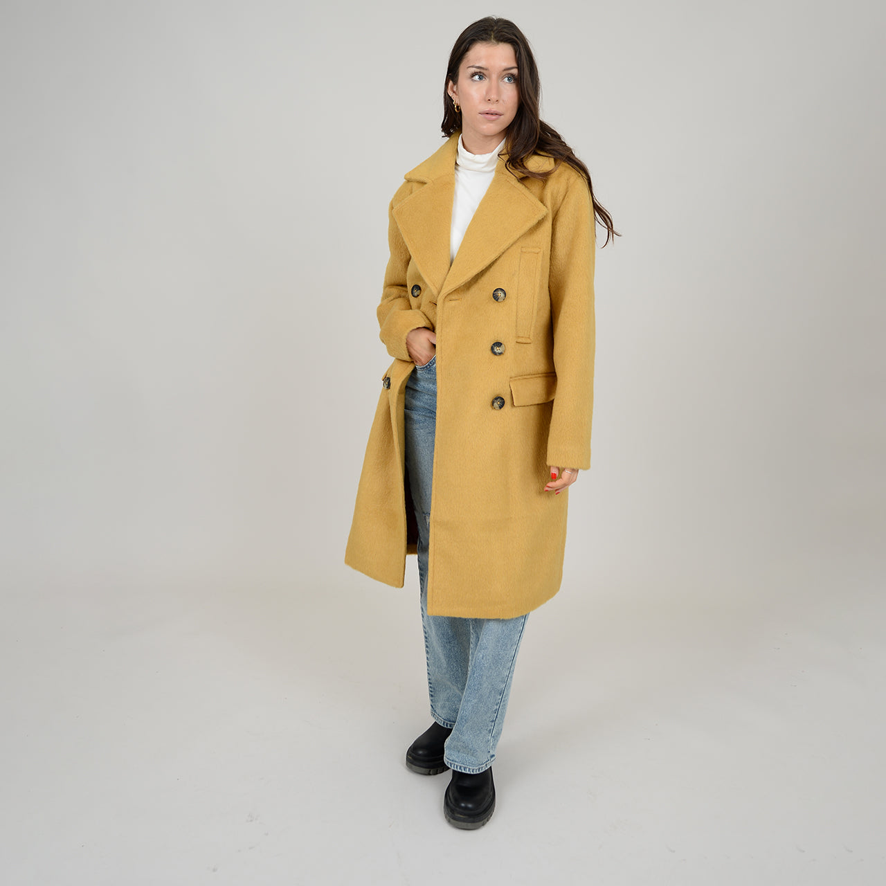KATERINA LONG COAT - MUSTARD