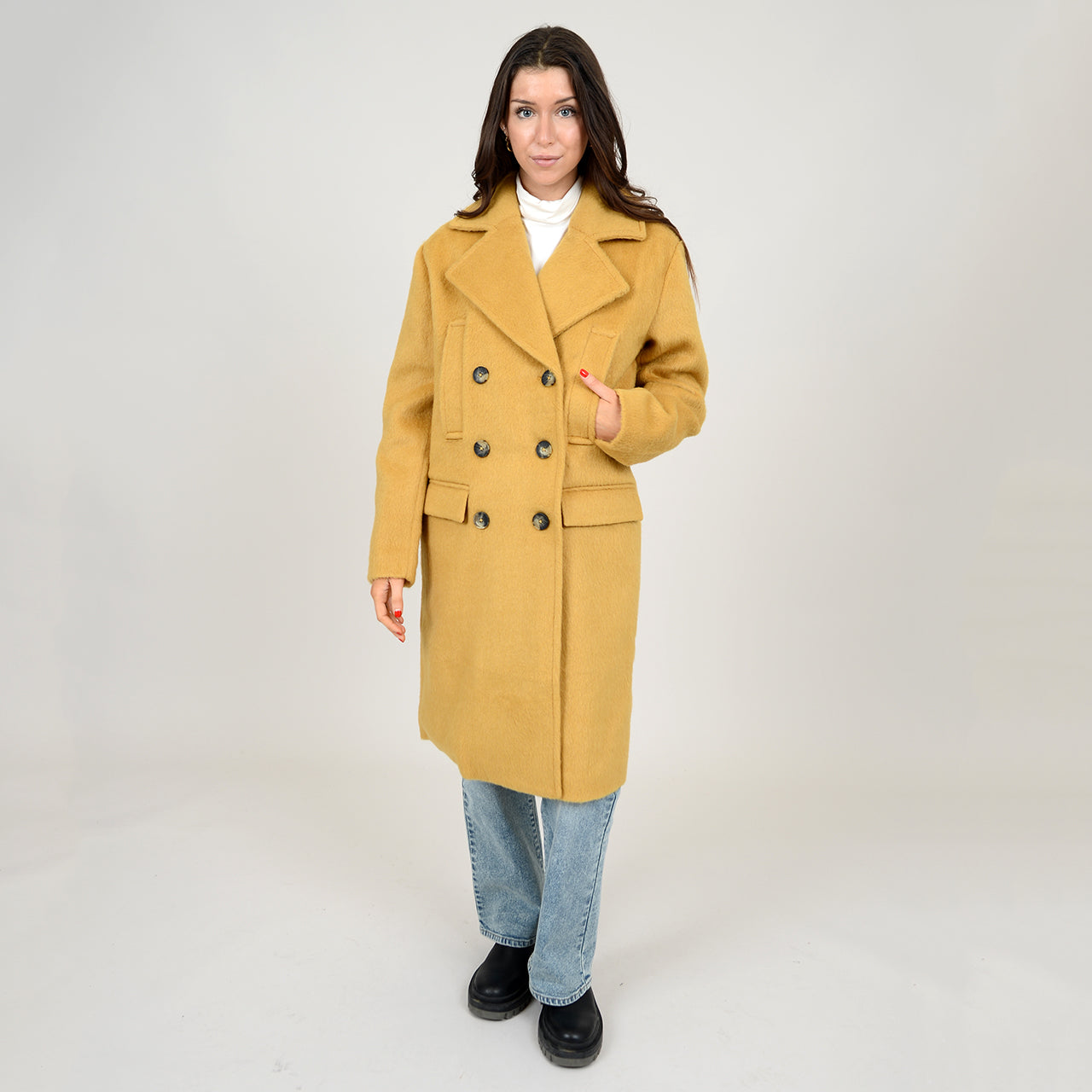KATERINA LONG COAT - MUSTARD