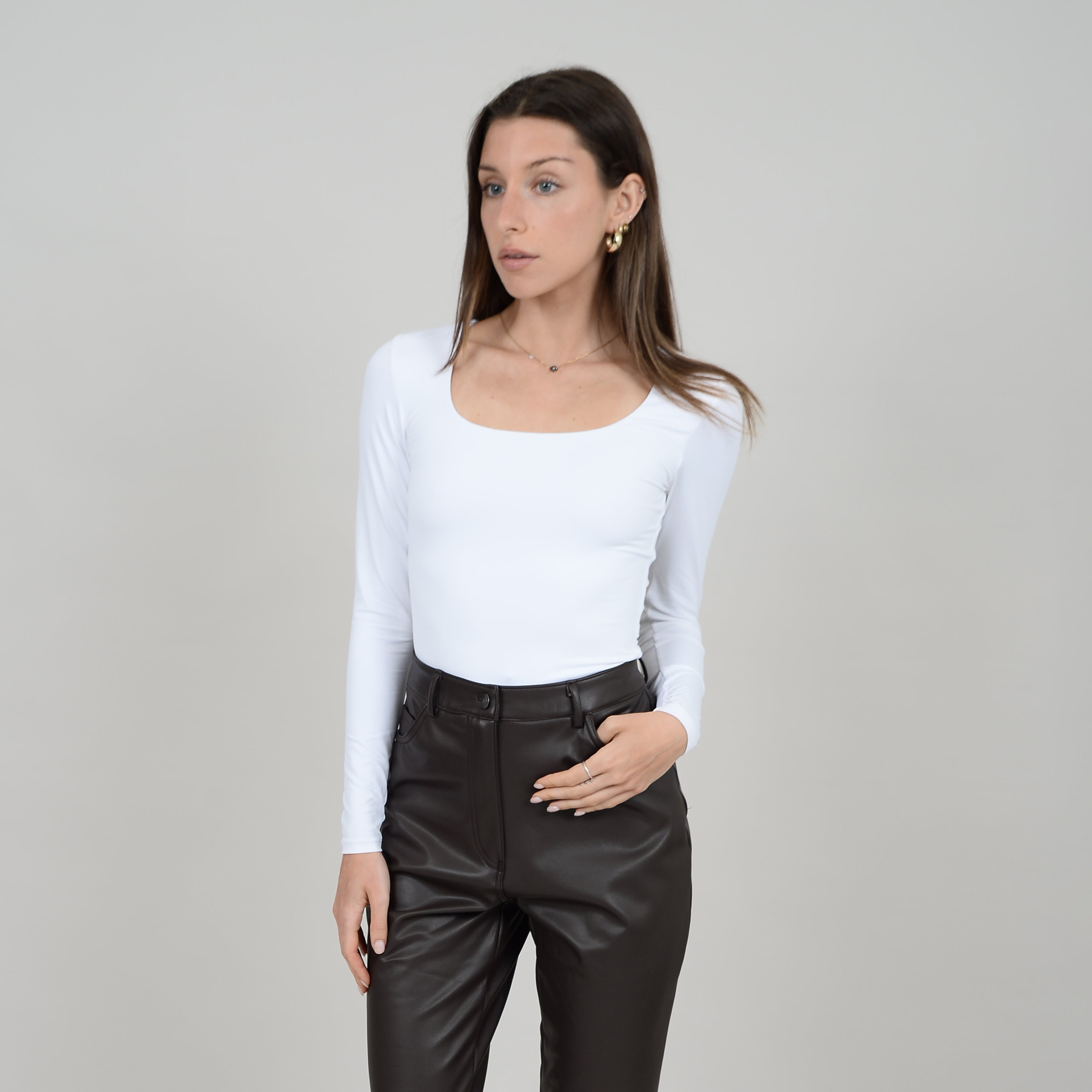 MARIANA UNECK LONG SLEEVE TEE - WHITE (SECOND SKIN)