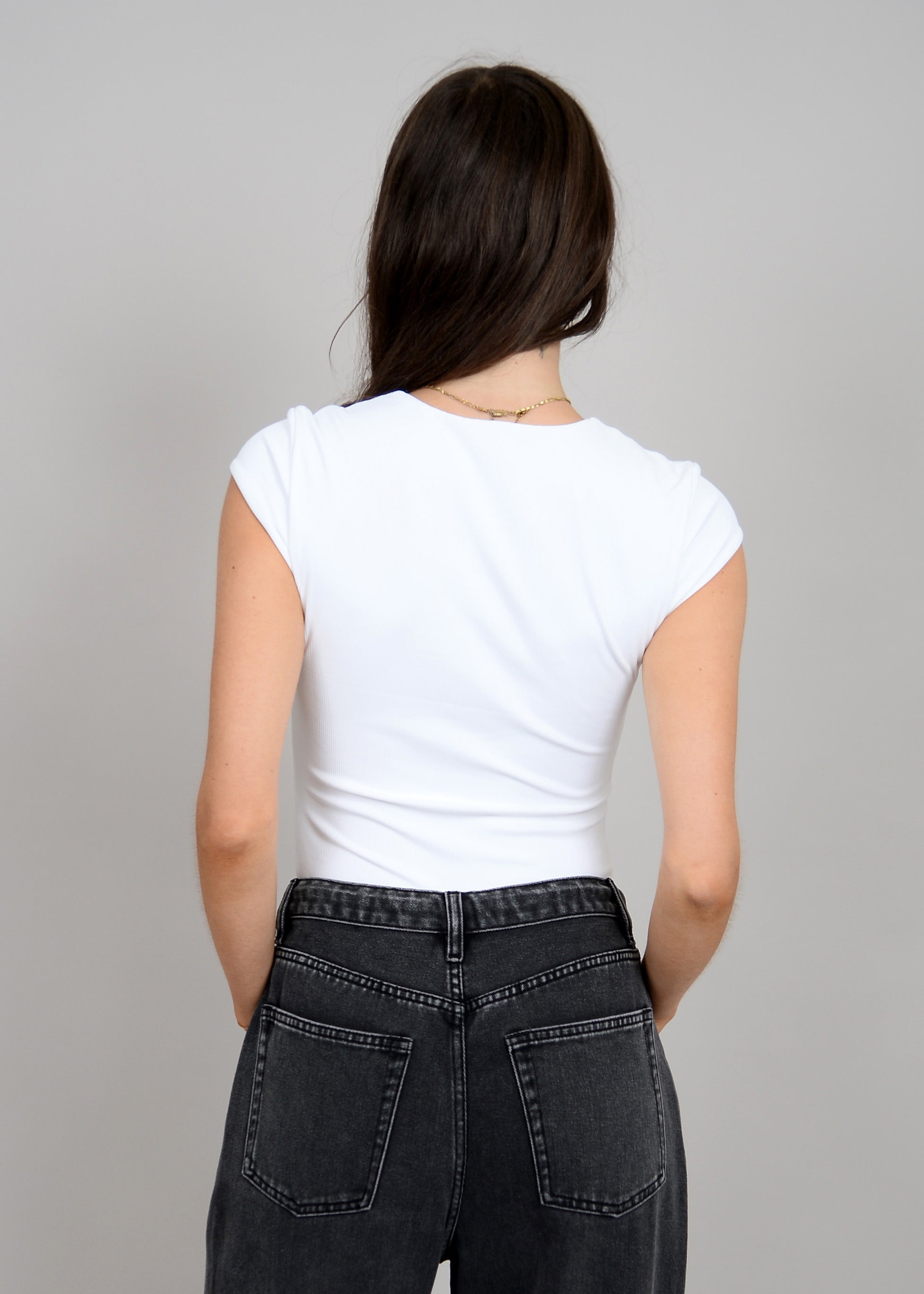 TIARA RIBBED BODYSUIT - WHITE