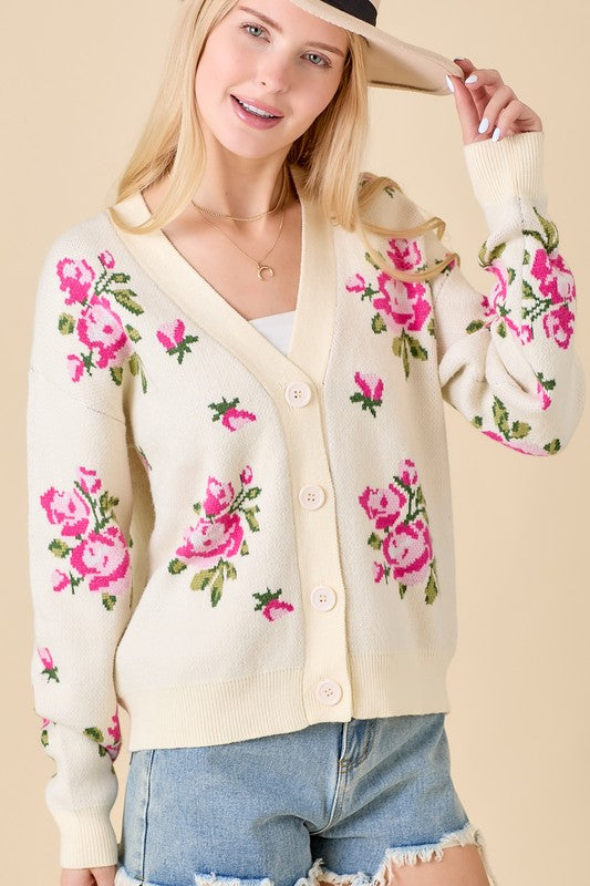 ROSA JACQUARD CARDIGAN