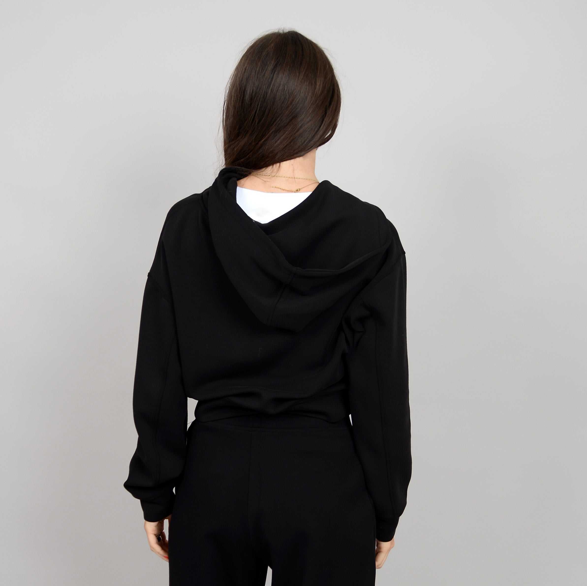 HAIDELYN KNIT HOODIE - BLACK
