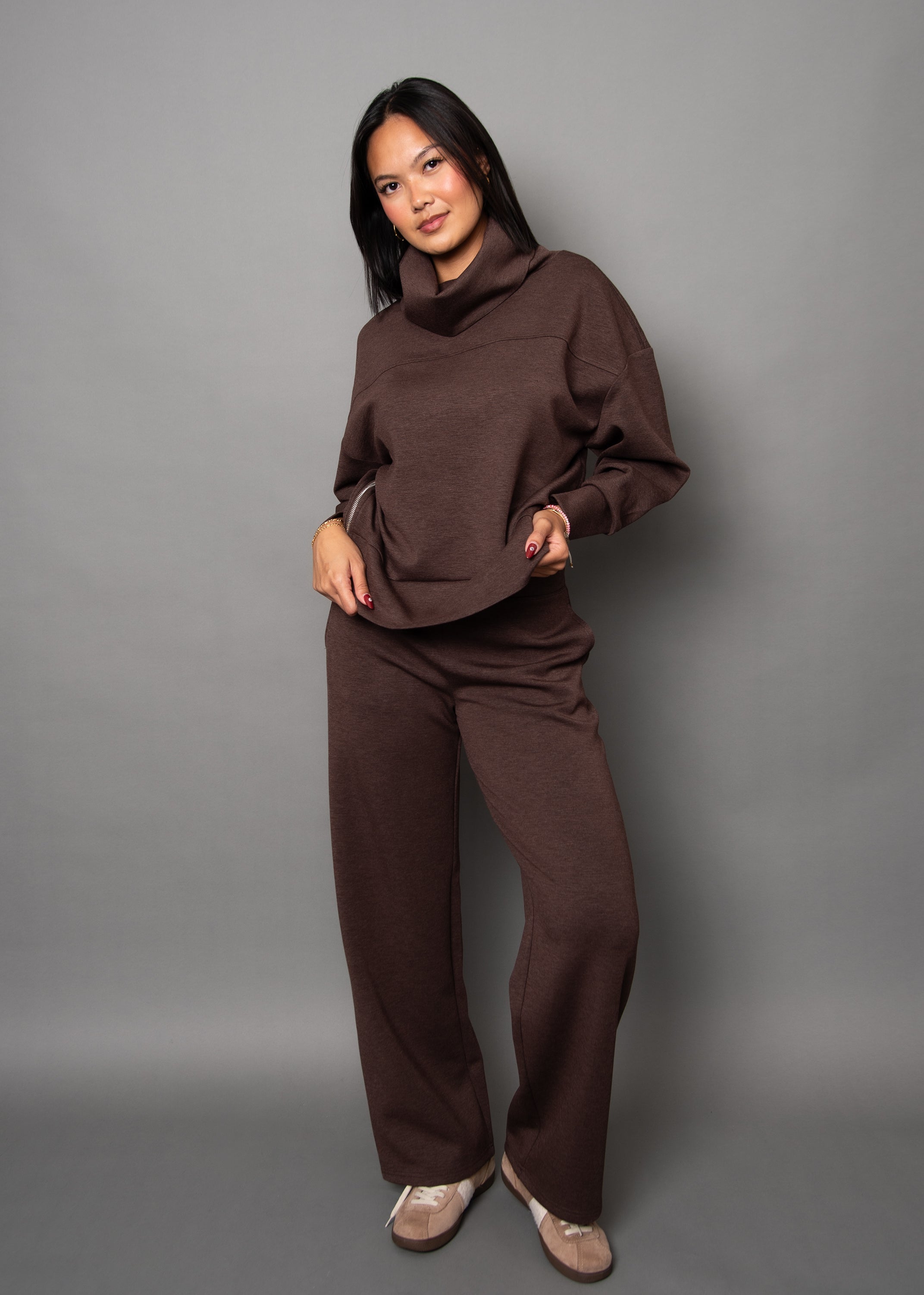 FILLANA COLLAR SWEATER - UMBER MELANGE
