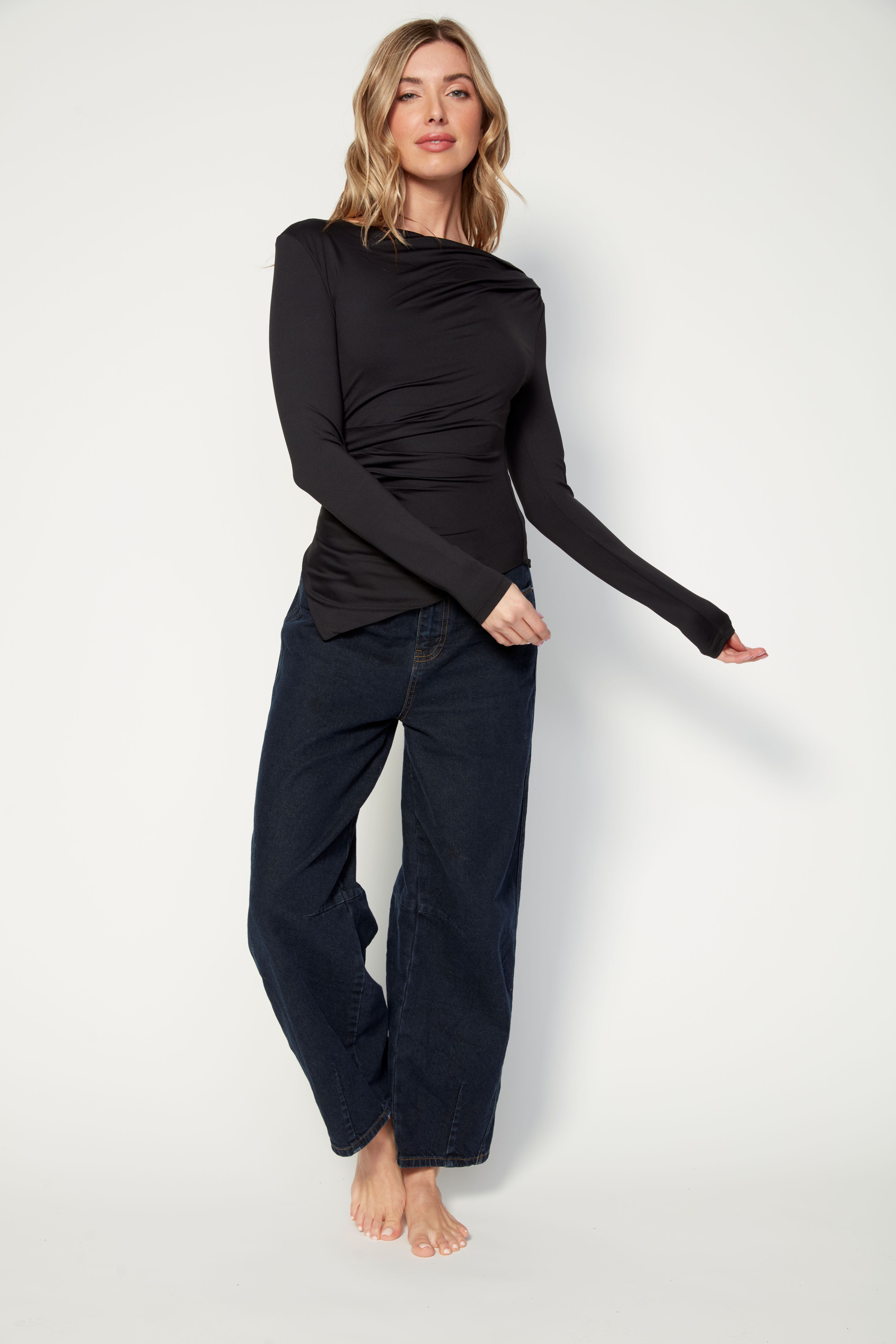 ALAIN ASYMMETRIC TOP - BLACK